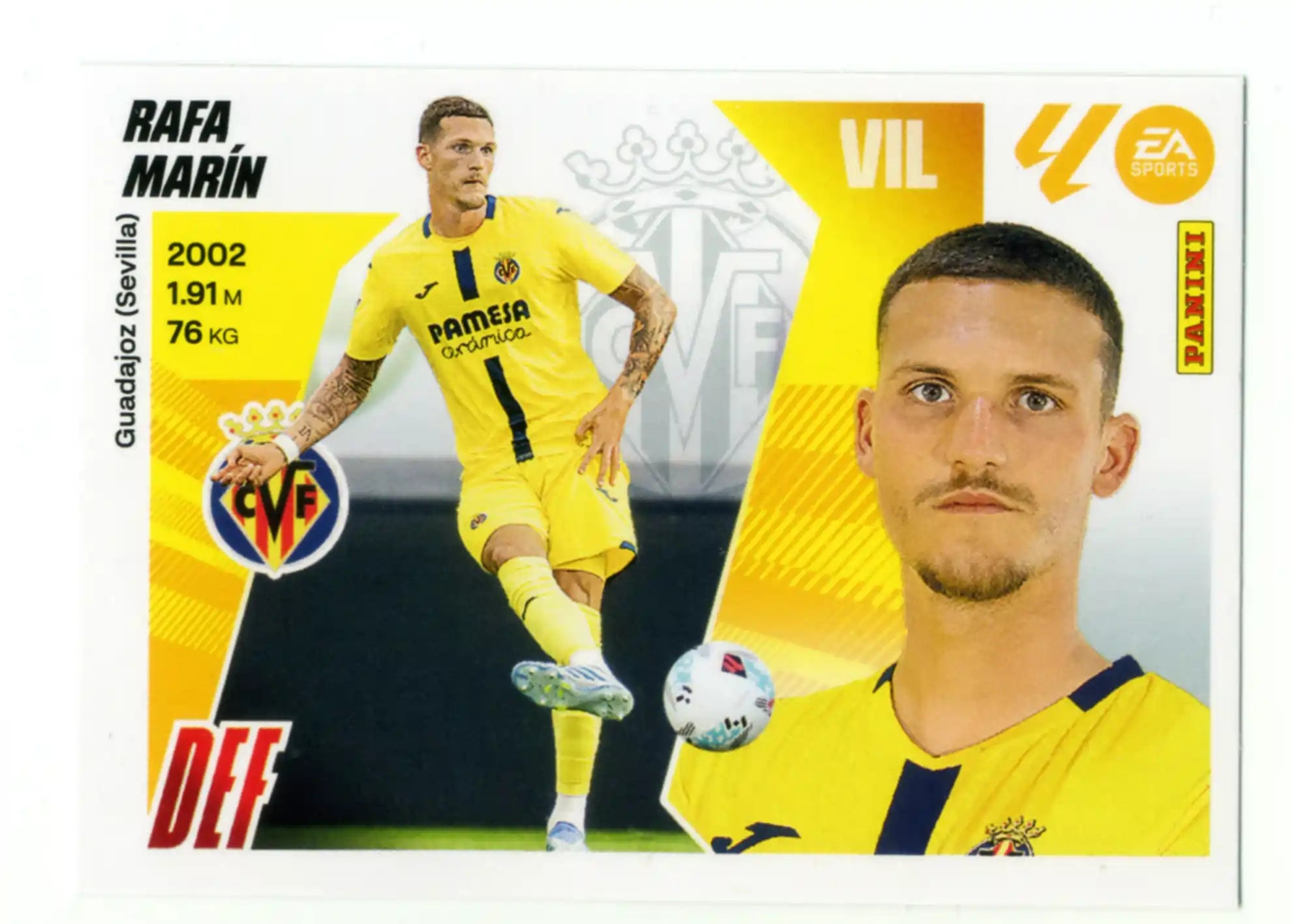 Cromo Trading Card Fútbol-Rafa Marín-Villarreal CF-Panini Liga Este  2025/2026-UF5-Básico