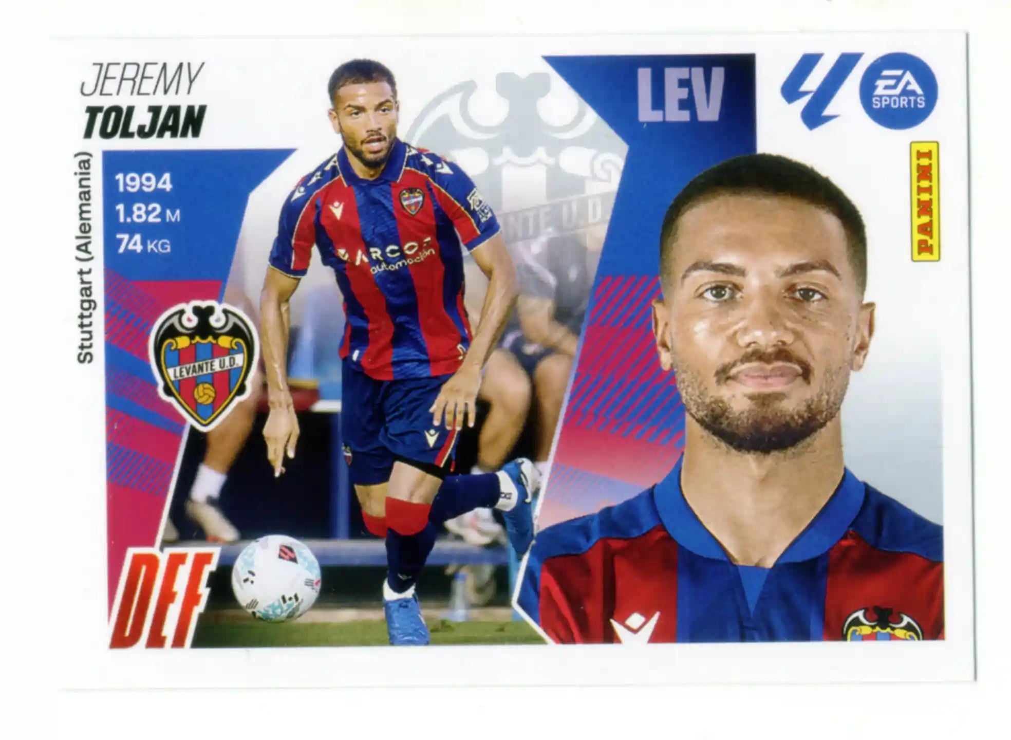 Cromo Trading Card Fútbol-Toljan-UD Levante-Panini Liga Este  2025/2026-UF6-Básico