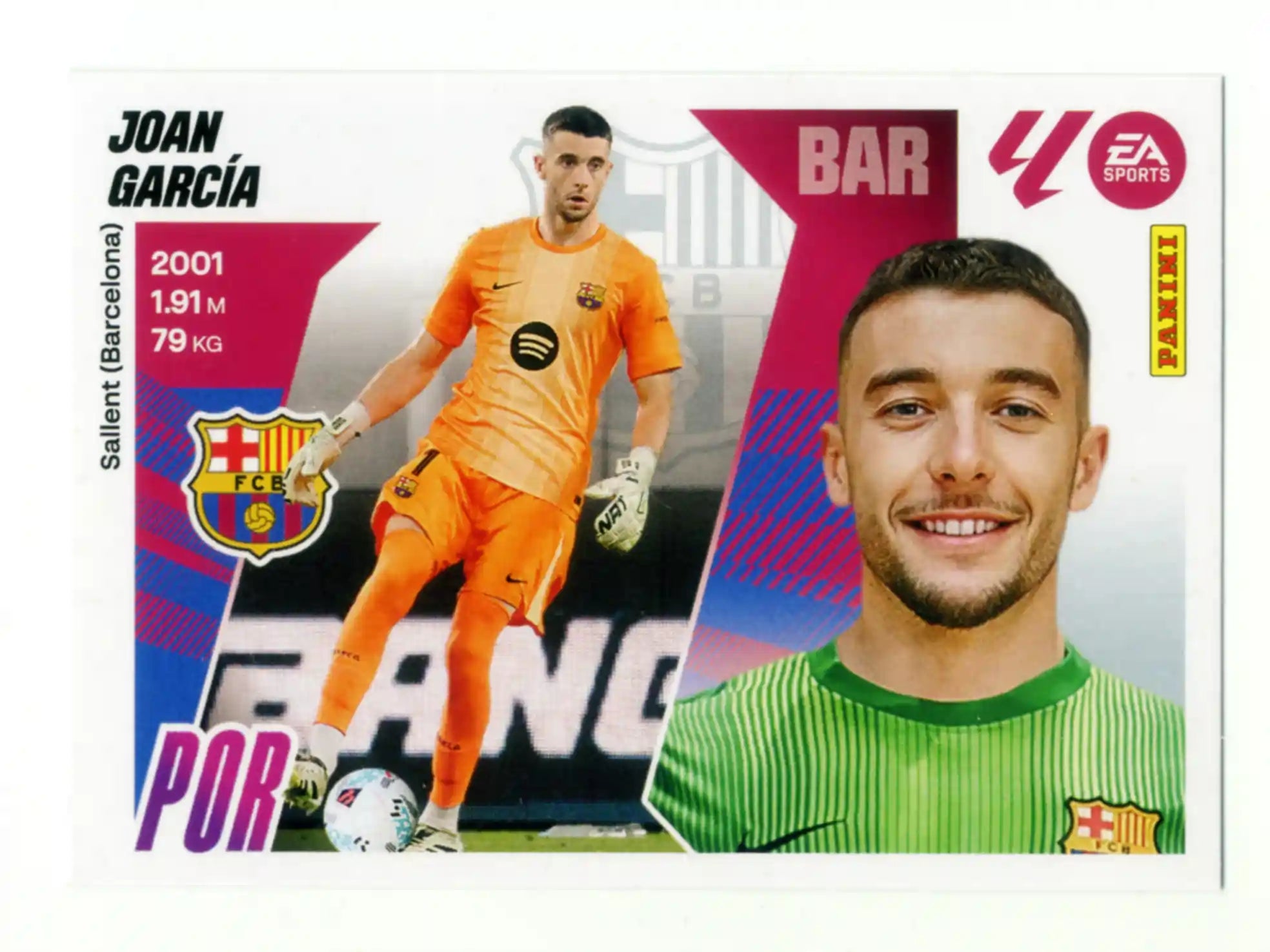 Cromo Trading Card Fútbol-Joan García-FC Barcelona-Panini Liga Este  2025/2026-UF8-Básico