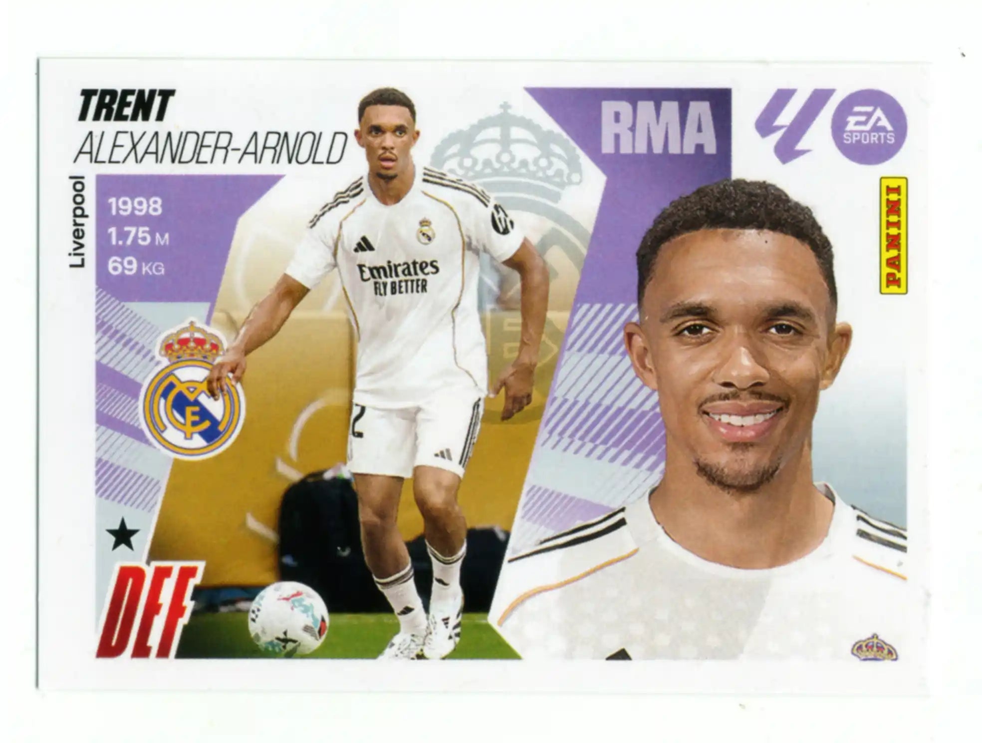 Cromo Trading Card Fútbol-Trent-Real Madrid -Panini Liga Este  2025/2026-UF9-Básico