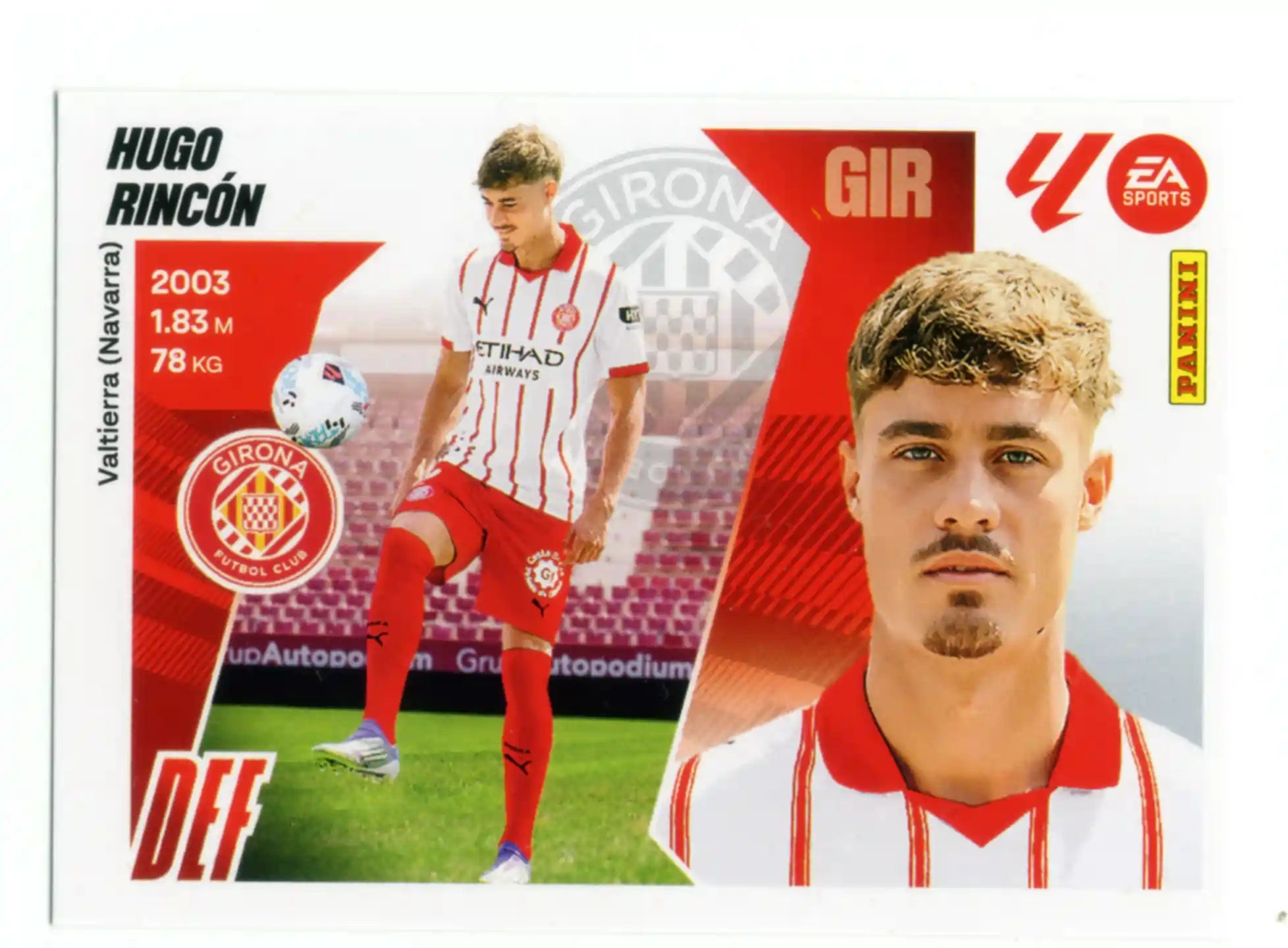 Cromo Trading Card Fútbol-Hugo Rincón-Girona FC-Panini Liga Este  2025/2026-UF13-Básico