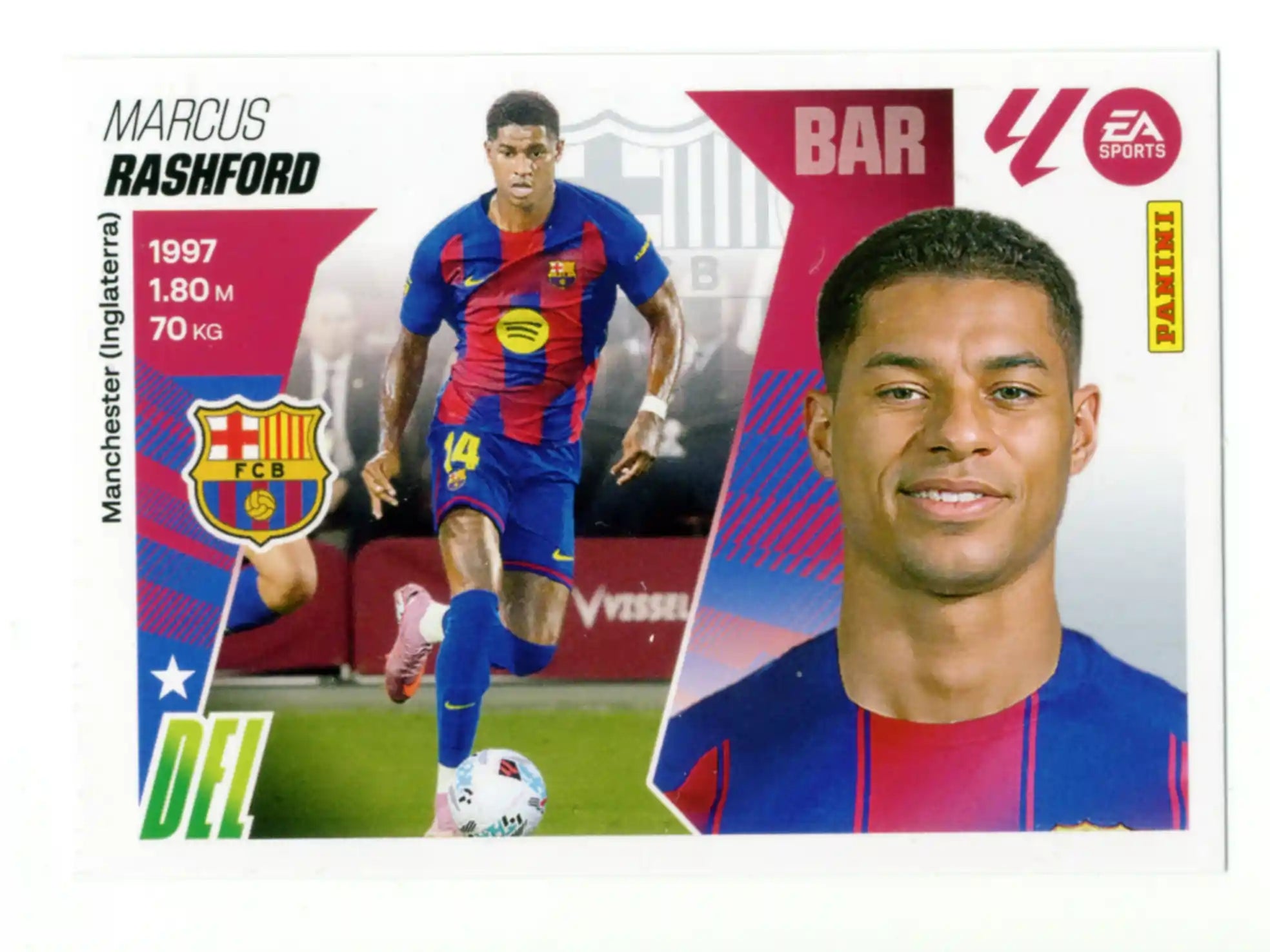 Cromo Trading Card Fútbol-Rashford-FC Barcelona-Panini Liga Este