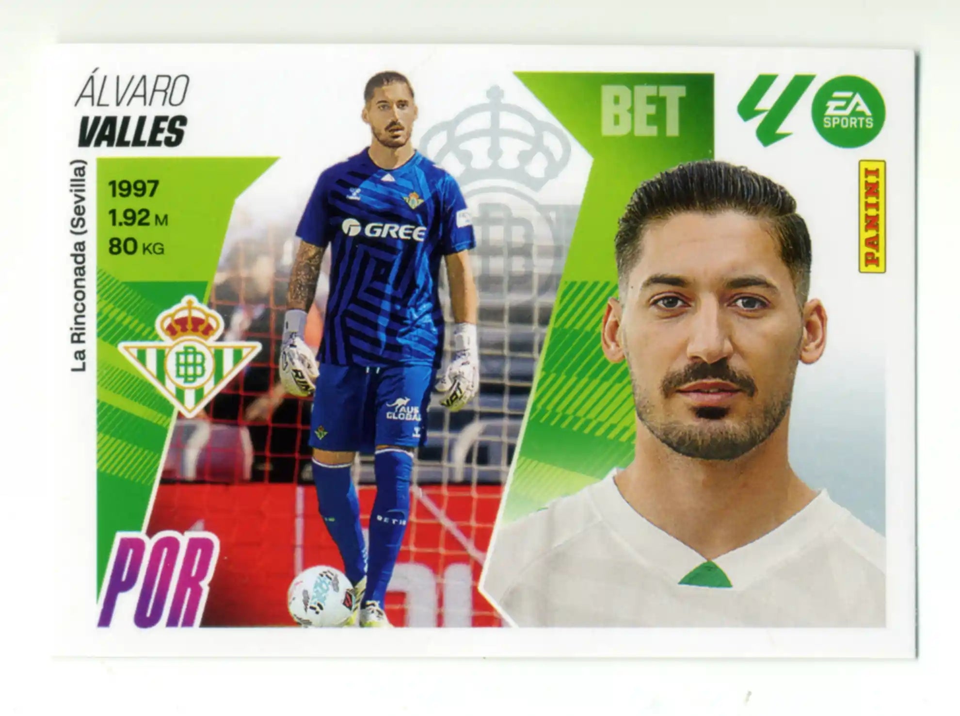 Cromo Trading Card Fútbol-Valles-Real Betis-Panini Liga Este  2025/2026-UF21-Básico