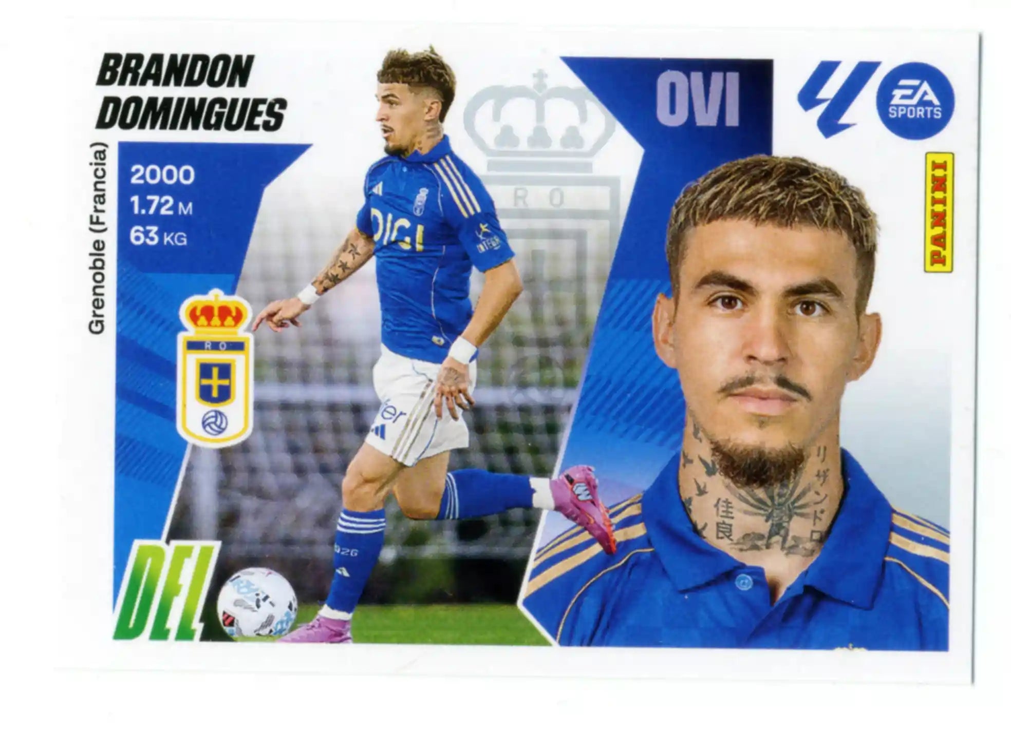 Cromo Trading Card Fútbol-Brandon Domingues-Real Oviedo-Panini Liga Este  2025/2026-UF22-Básico