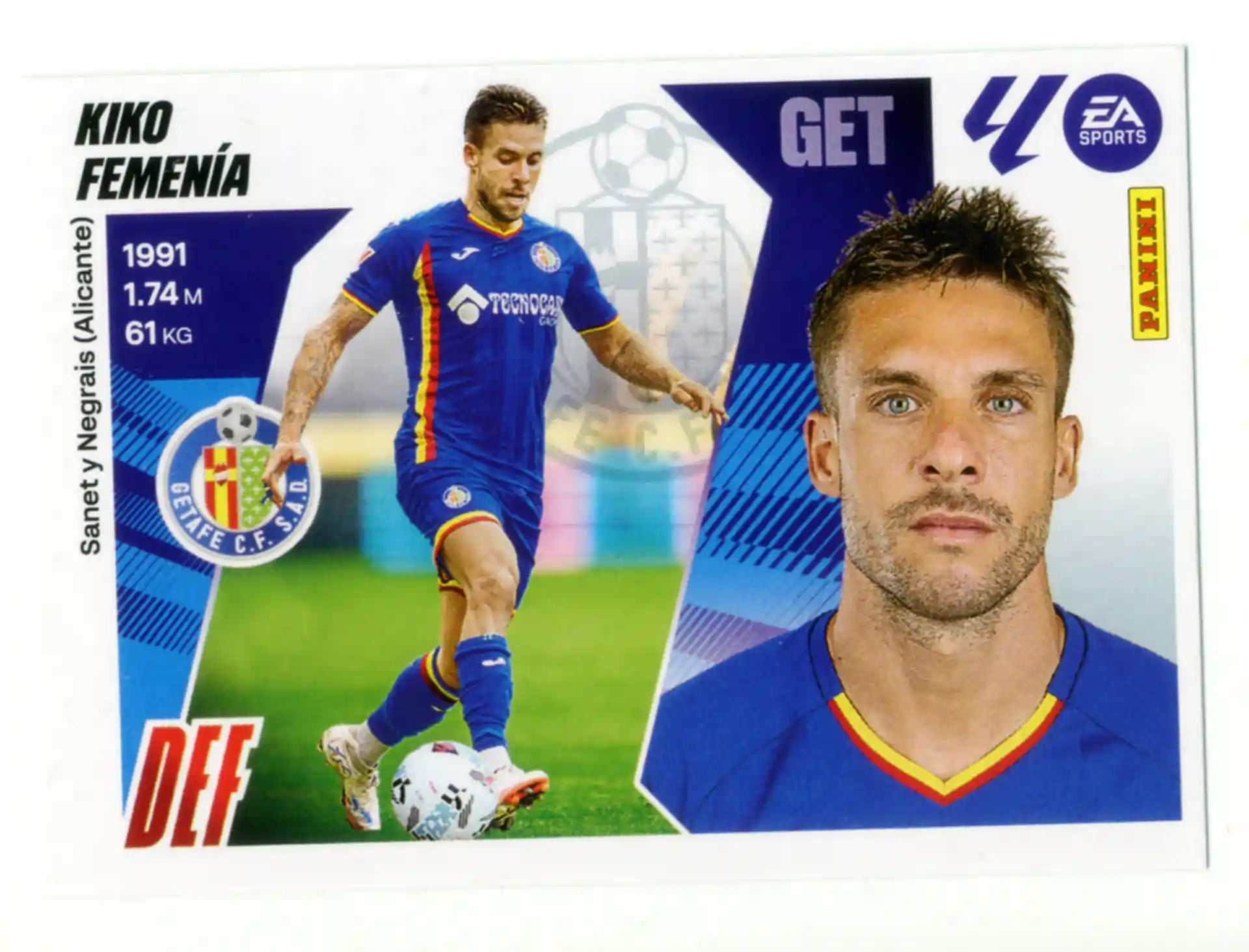 Cromo Trading Card Fútbol-Kiko Femenía-Getafe CF-Panini Liga Este  2025/2026-UF23-Básico