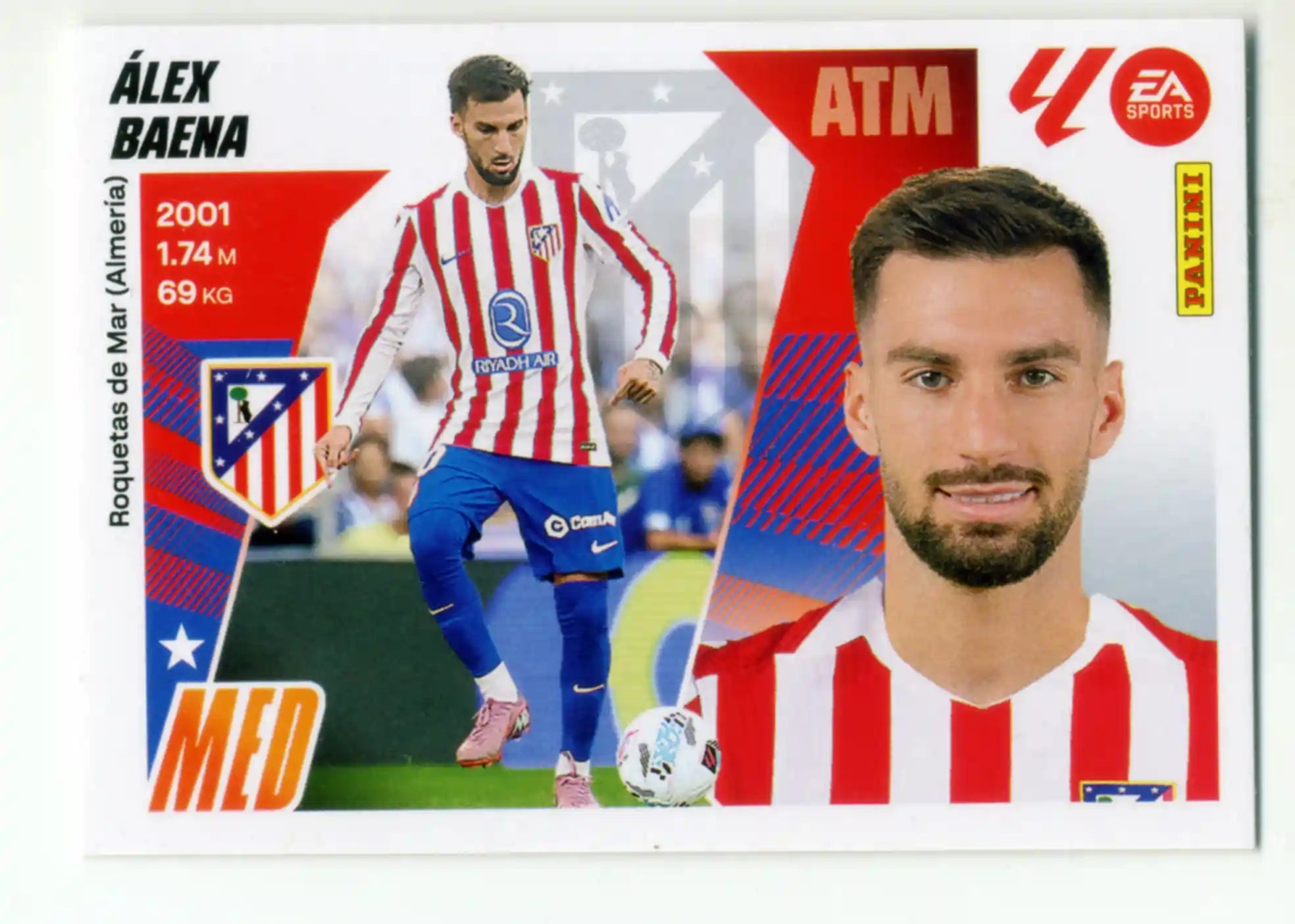 Cromo Trading Card Fútbol-Álex Baena-Atlético de Madrid-Panini Liga Este  2025/2027-UF24-Básico