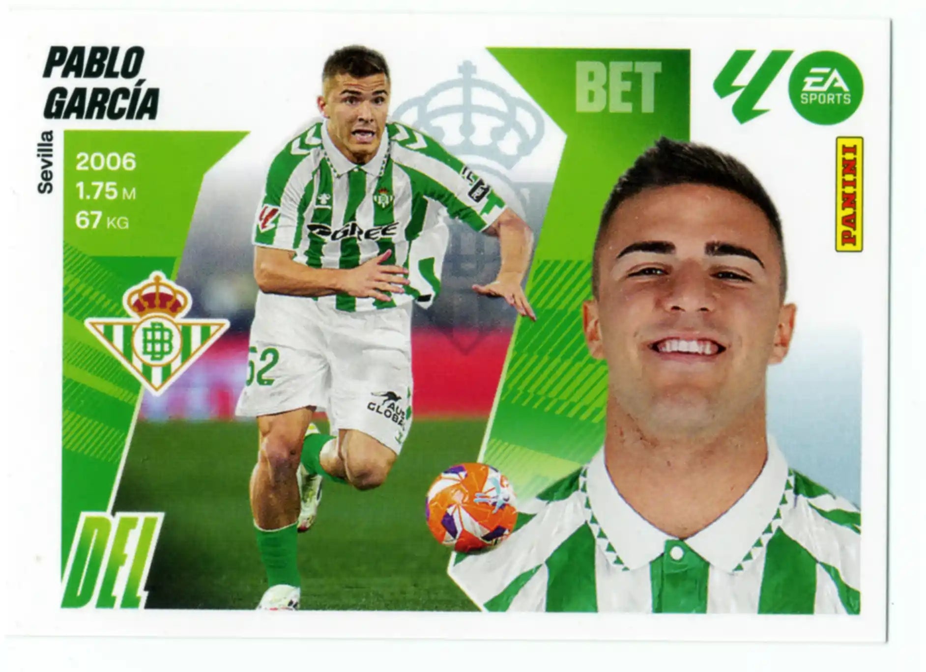 Cromo Trading Card Fútbol-Pablo Garcia-Real Betis-Panini Liga Este  2025/2026-16-Básico