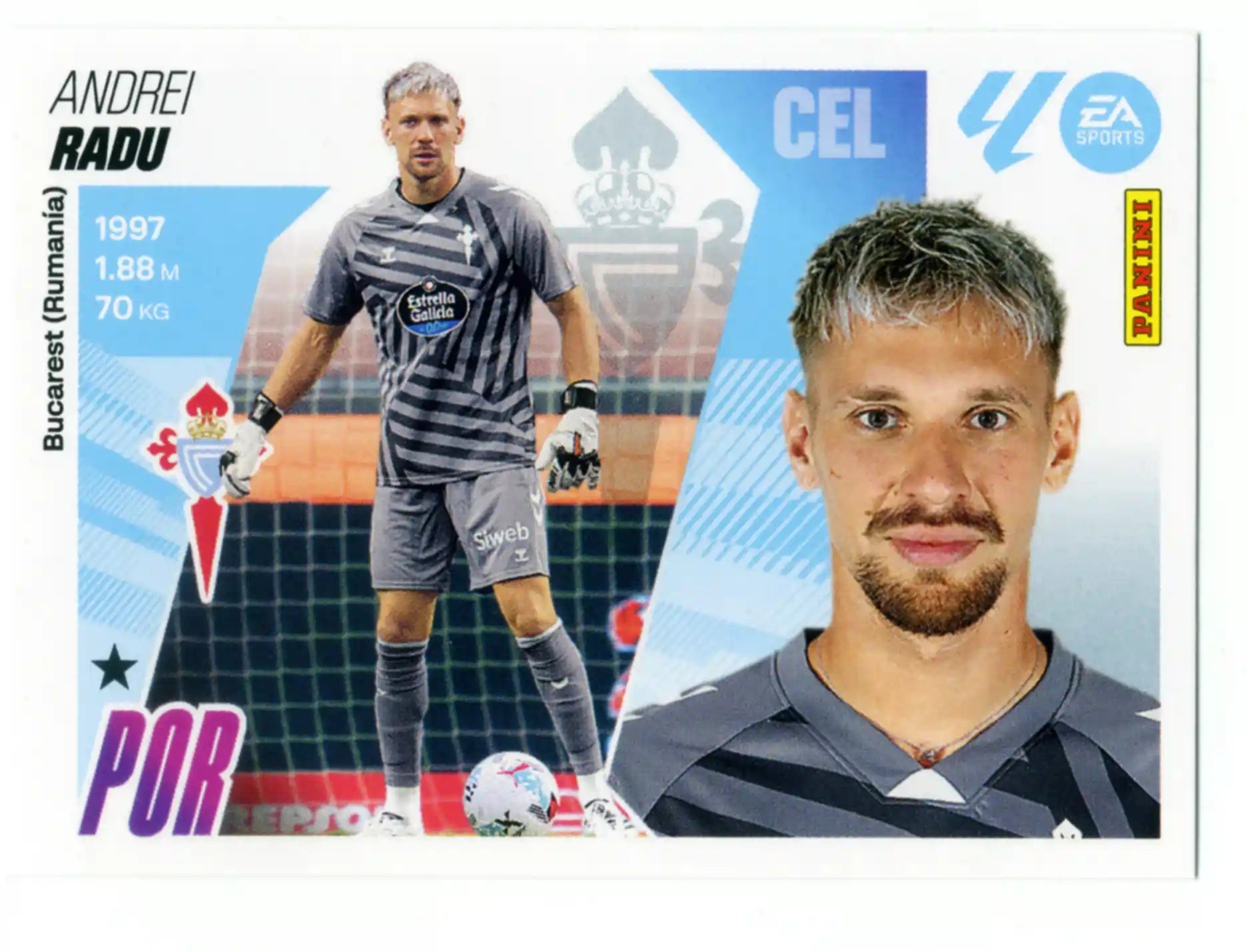 Cromo Trading Card Fútbol-Radu-RC Celta-Panini Liga Este  2025/2026-3-Básico