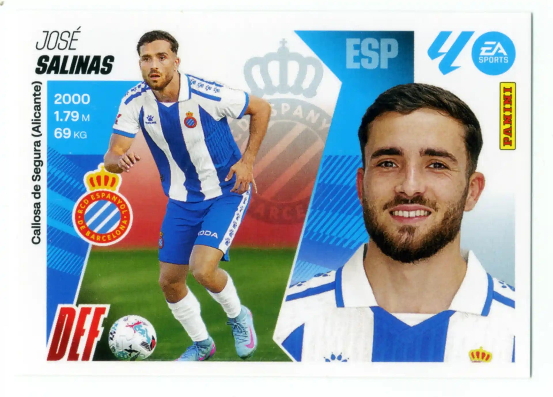Cromo Trading Card Fútbol-Salinas-RCD Espanyol-Panini Liga Este  2025/2026-10-Básico