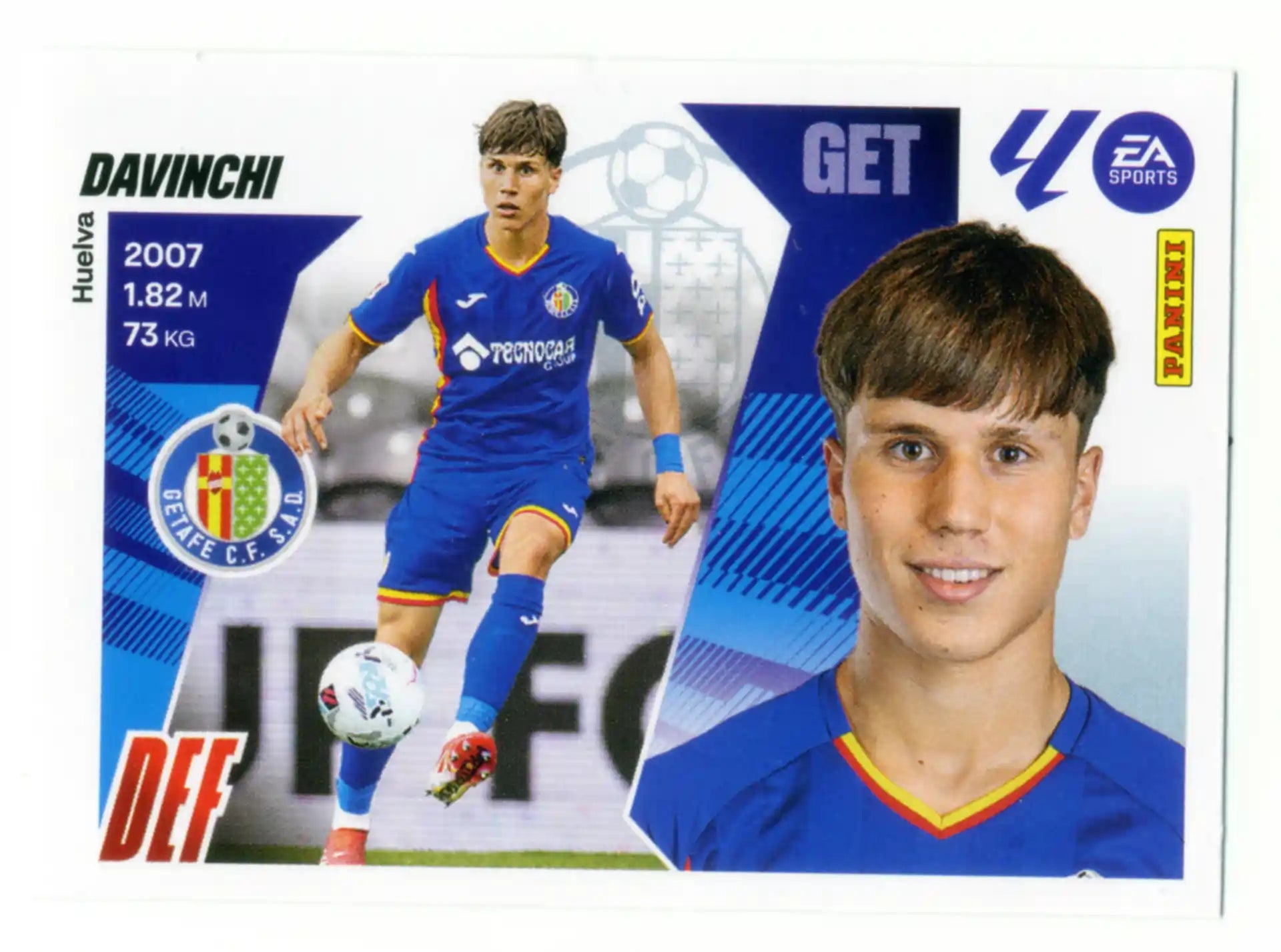 Cromo Trading Card Fútbol-Davinchi-Getafe CF-Panini Liga Este  2025/2026-6B-Básico