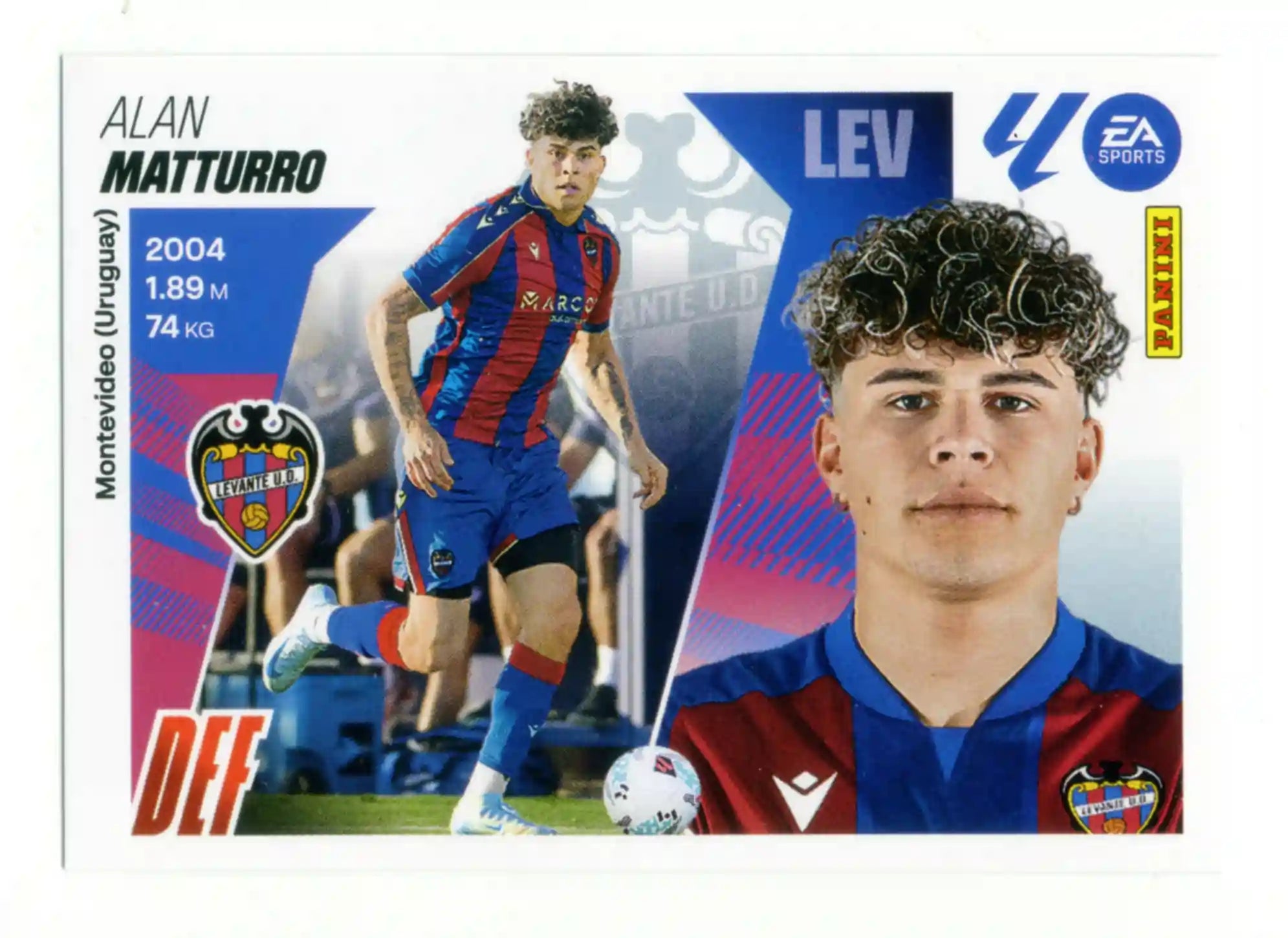 Cromo Trading Card Fútbol-Matturro-UD Levante-Panini Liga Este  2025/2026-8-Básico