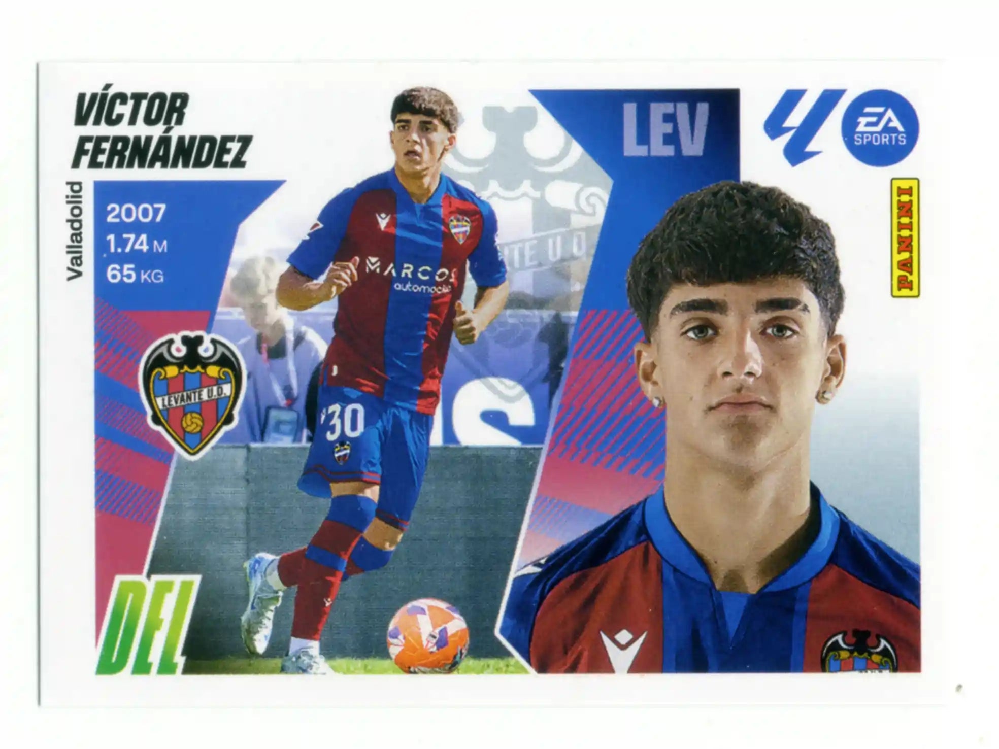 Cromo Trading Card Fútbol-Víctor Fernández-UD Levante-Panini Liga Este  2025/2026-19B-Básico