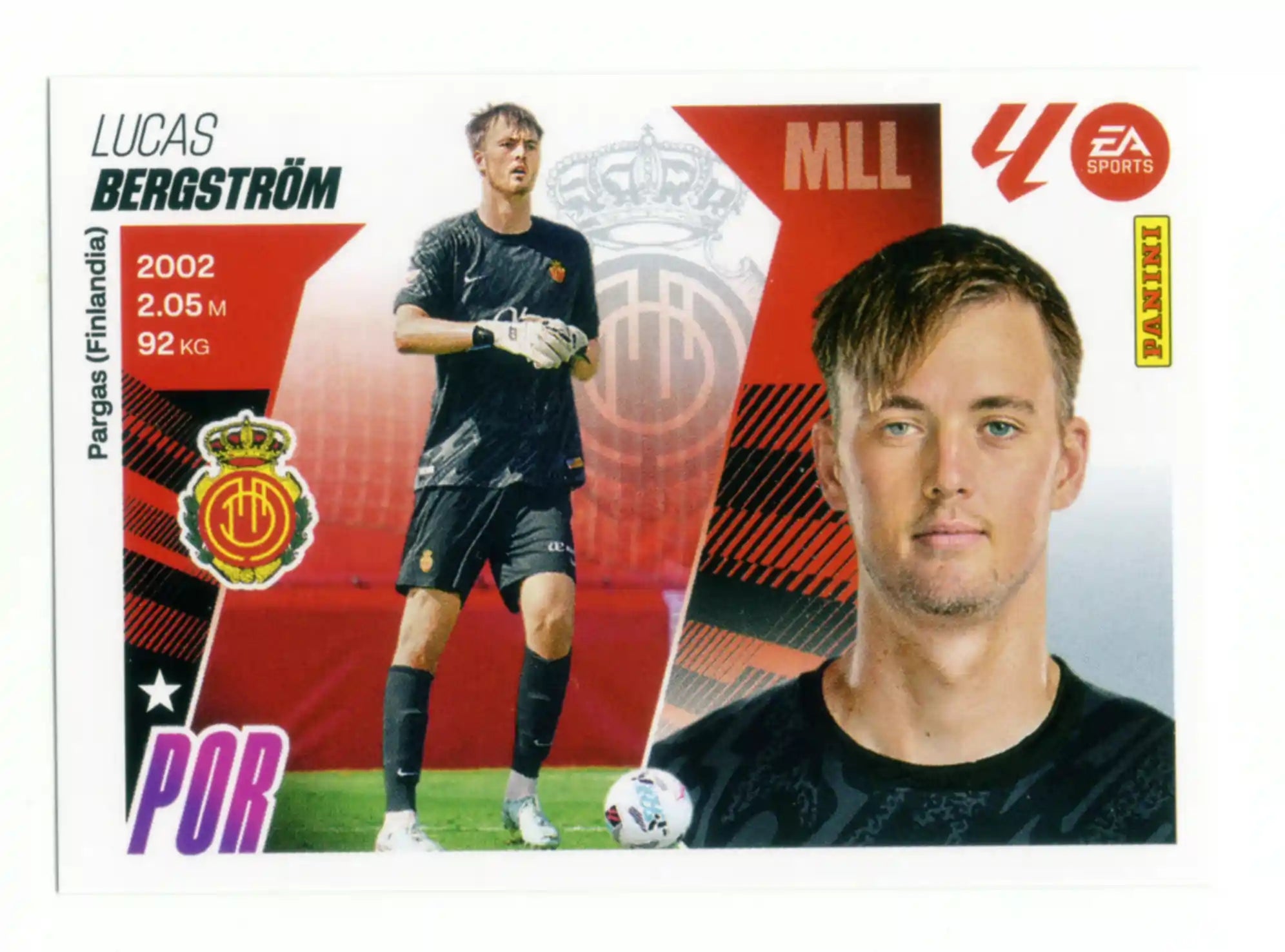 Cromo Trading Card Fútbol-Bergstrom-RCD Mallorca-Panini Liga Este  2025/2026-4-Básico