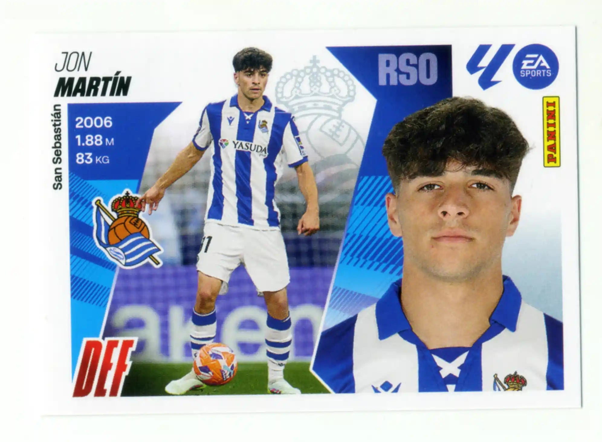 Cromo Trading Card Fútbol-Martin-Real Sociedad-Panini Liga Este  2025/2026-6-Básico