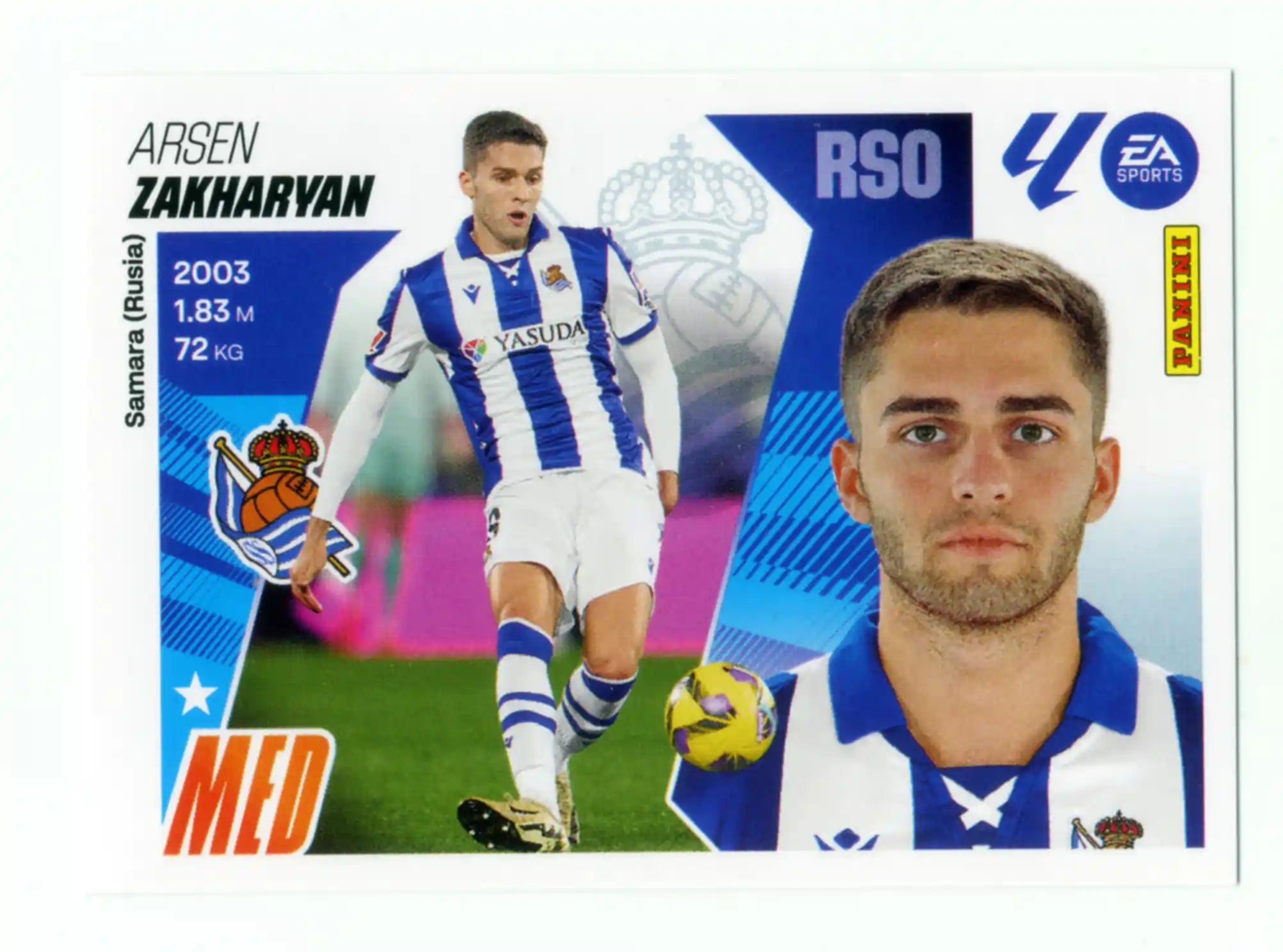 Cromo Trading Card Fútbol-Zakharyan-Real Sociedad-Panini Liga Este  2025/2026-15Bis-Básico