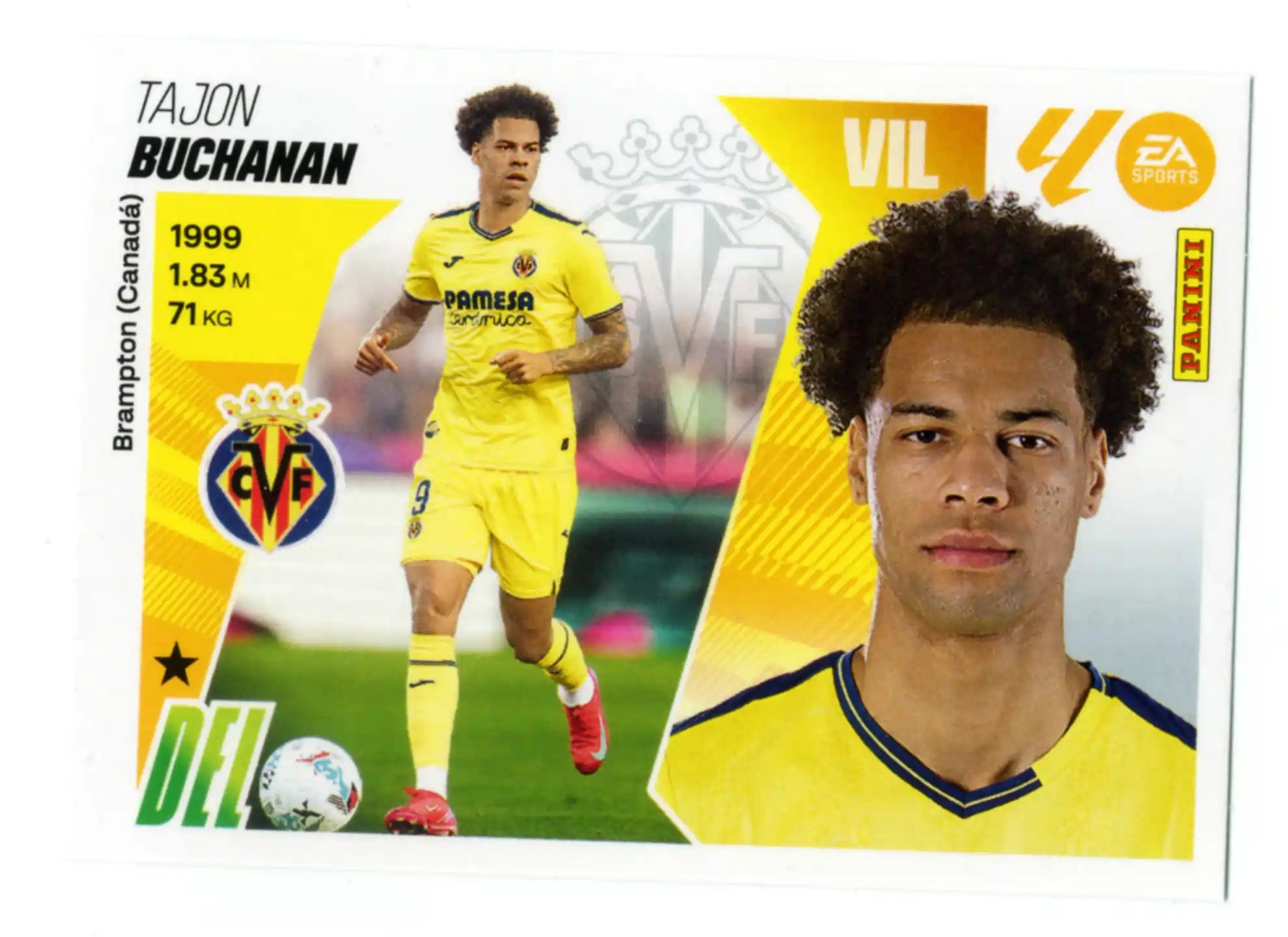 Cromo Trading Card Fútbol-Buchanan-Villarreal CF-Panini Liga Este  2025/2026-20Bis-Básico