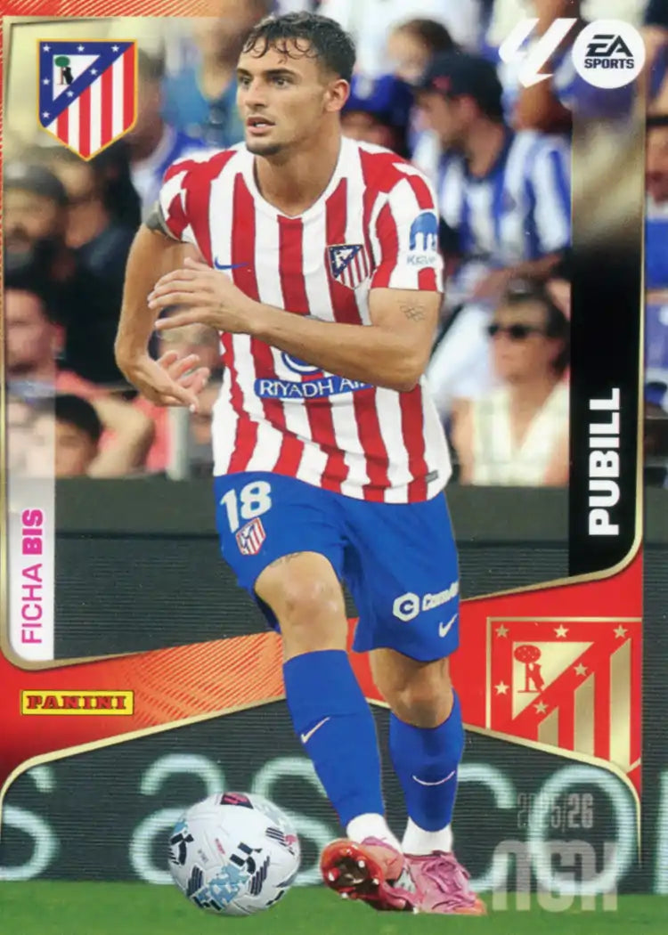 Cromo Trading Card Fútbol-Pubill-Atlético de Madrid-Panini Megacracks 2025-2026-58 Bis-Basico