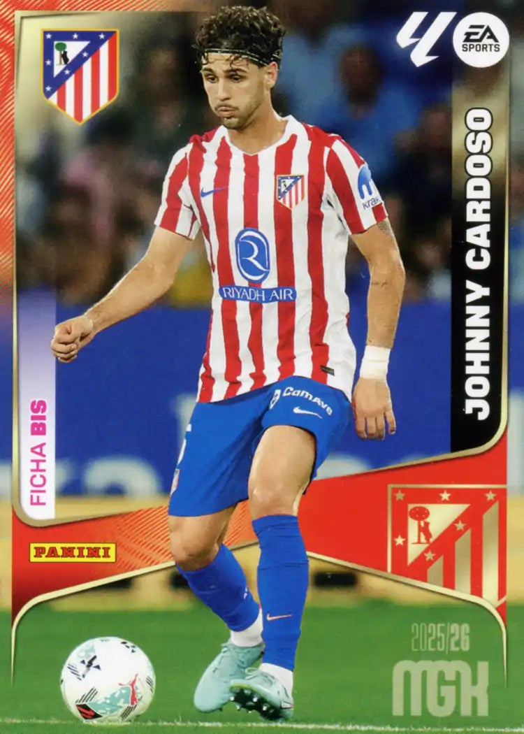Cromo Trading Card Fútbol-Jonny Cardoso-Atlético de Madrid-Panini Megacracks 2025-2026-64 Bis-Basico