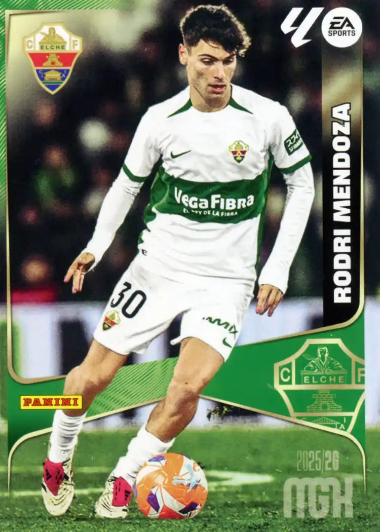 Cromo Trading Card Fútbol-Rodri Mendoza-Elche CF-Panini Megacracks 2025-2026-138-Basico