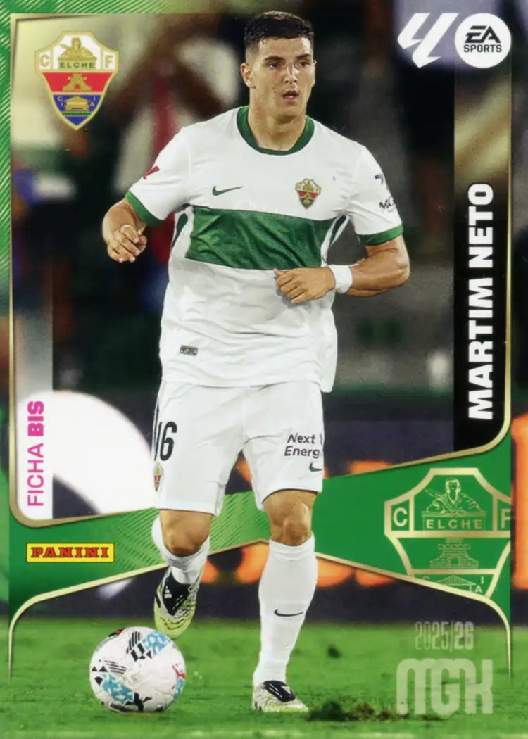 Cromo Trading Card Fútbol-Martin Nieto-Elche CF-Panini Megacracks 2025-2026-139 Bis-Basico