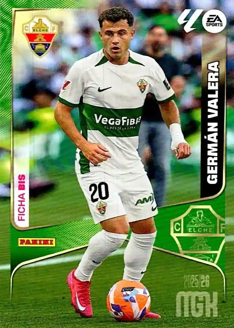 Cromo Trading Card Fútbol-German Varela-Elche CF-Panini Megacracks 2025-2026-141 Bis-Basico