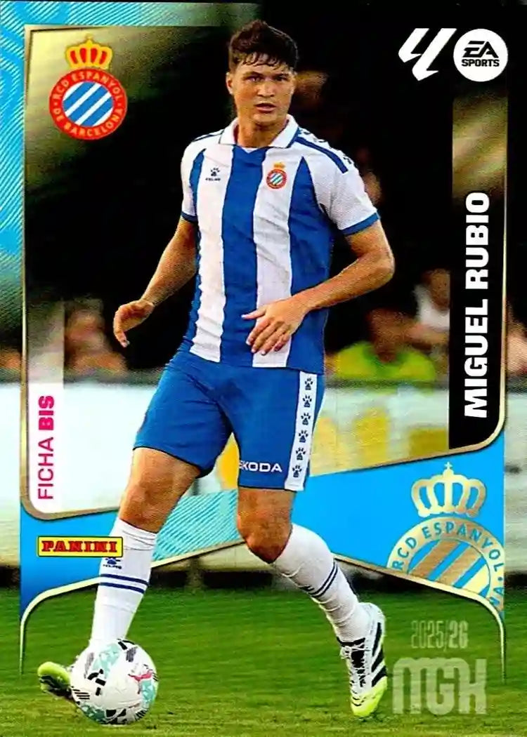 Cromo Trading Card Fútbol-Miguel Rubio-RCD Espanyol-Panini Megacracks 2025-2026-149 Bis-Basico