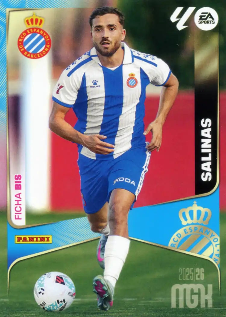 Cromo Trading Card Fútbol-Salinas-RCD Espanyol-Panini Megacracks 2025-2026-152 Bis-Basico