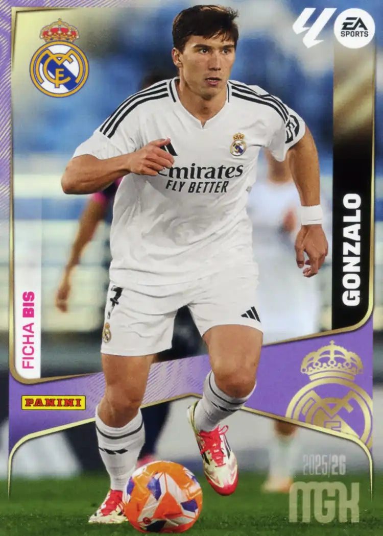 Cromo Trading Card Fútbol-Gonzalo-Real Madrid-Panini Megacracks 2025-2026-233 Bis-Basico