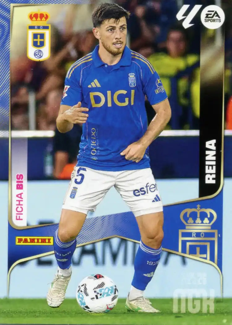 Cromo Trading Card Fútbol-Reina-Real Oviedo-Panini Megacracks 2025-2026-280 Bis-Basico