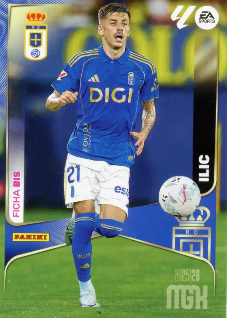 Cromo Trading Card Fútbol-Ilic-Real Oviedo-Panini Megacracks 2025-2026-283 Bis-Basico