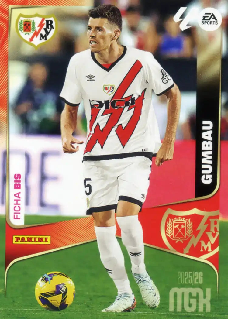 Cromo Trading Card Fútbol-Gumbau-Rayo Vallecano-Panini Megacracks 2025-2026-298 Bis-Basico