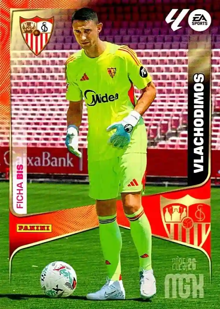 Cromo Trading Card Fútbol-Viachodimos-Sevilla FC-Panini Megacracks 2025-2026-327 Bis-Basico