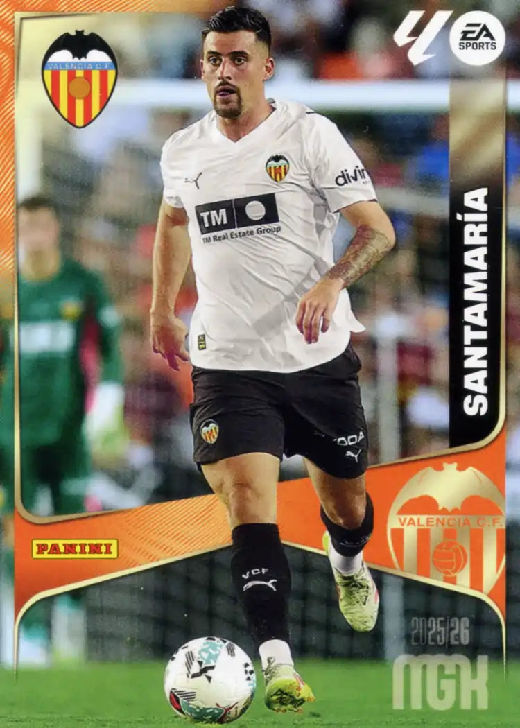 Cromo Trading Card Fútbol-Santamaria-Valencia CF-Panini Megacracks 2025-2026-357-Basico