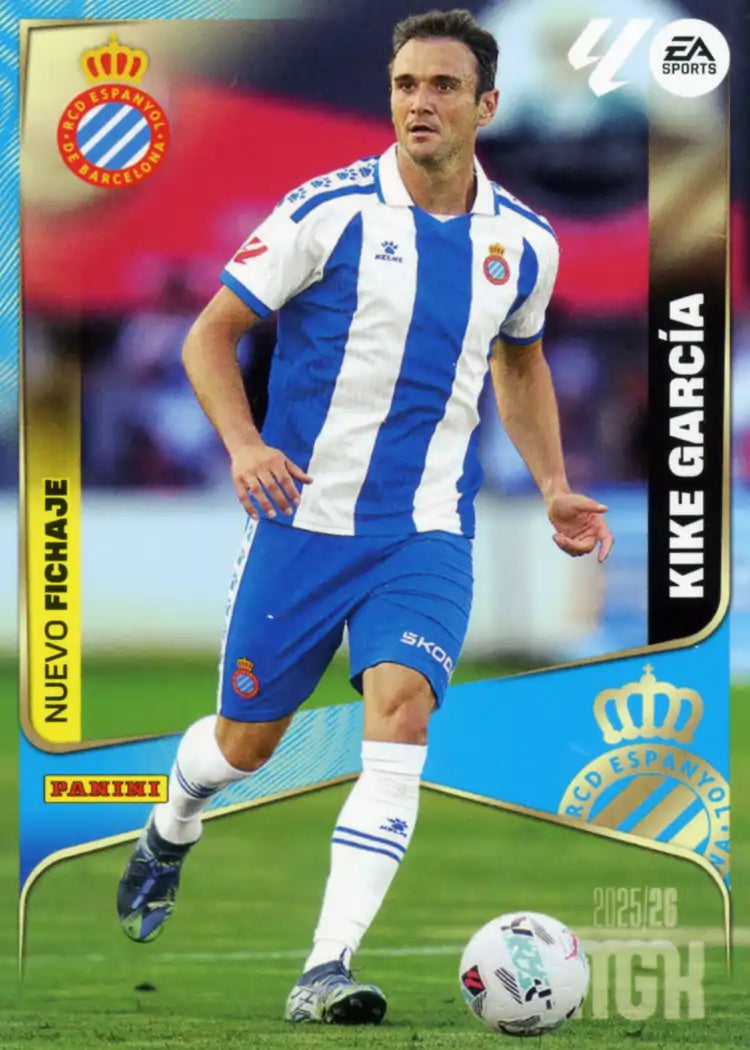 Cromo Trading Card Fútbol-Kike Garcia- RCD Espanyol -Panini Megacracks 2025-2026-445-Nuevos Fichajes