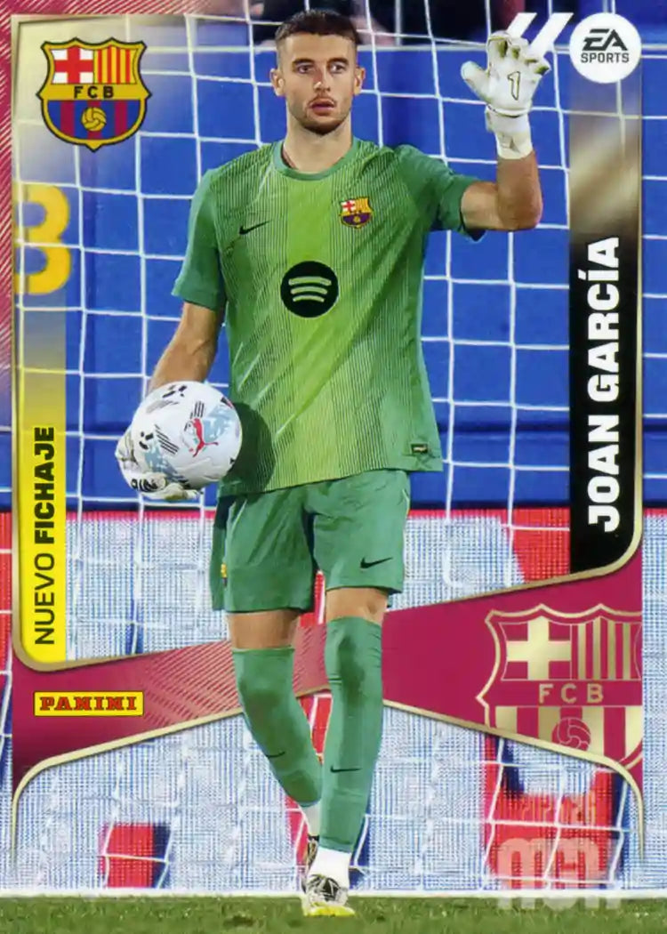 Cromo Trading Card Fútbol-Joan Garcia- FC Barcelona-Panini Megacracks 2025-2026-450-Nuevos Fichajes