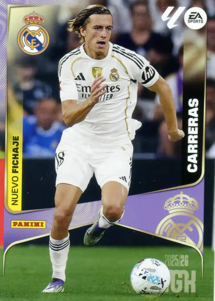 Cromo Trading Card Fútbol-Carreras- Real Madrid-Panini Megacracks 2025-2026-467-Nuevos Fichajes