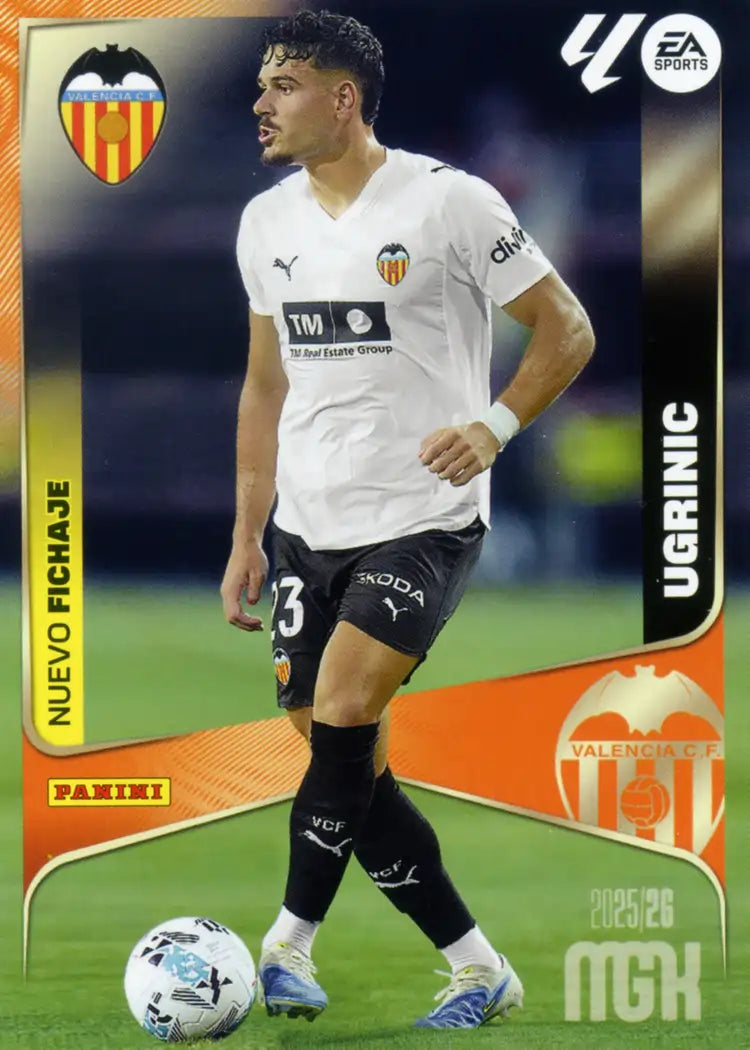 Cromo Trading Card Fútbol-Ugrinic-Valencia CF-Panini Megacracks 2025-2026-470-Nuevos Fichajes