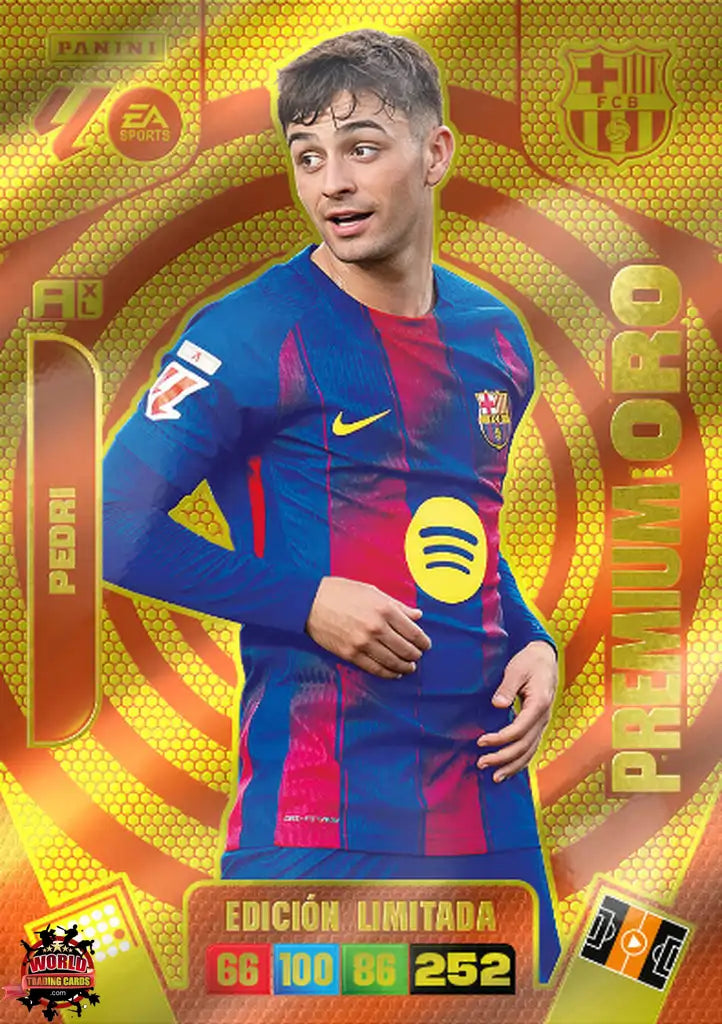 Pedri - Barcelona - Panini Adrenalyn XL - 2025-2026 - SPO - Edición Limitada - Premium Oro
