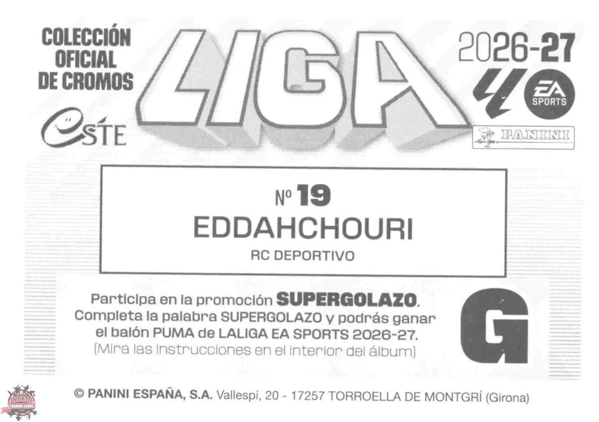 Panini | Liga Este | 2026-2027 | Deportivo La Coruña | Basico | #19 | Eddahchouri