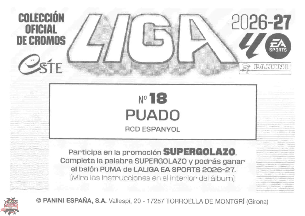Panini | Liga Este | 2026-2027 | RCD Espanyol | Basico | #18 | Puado