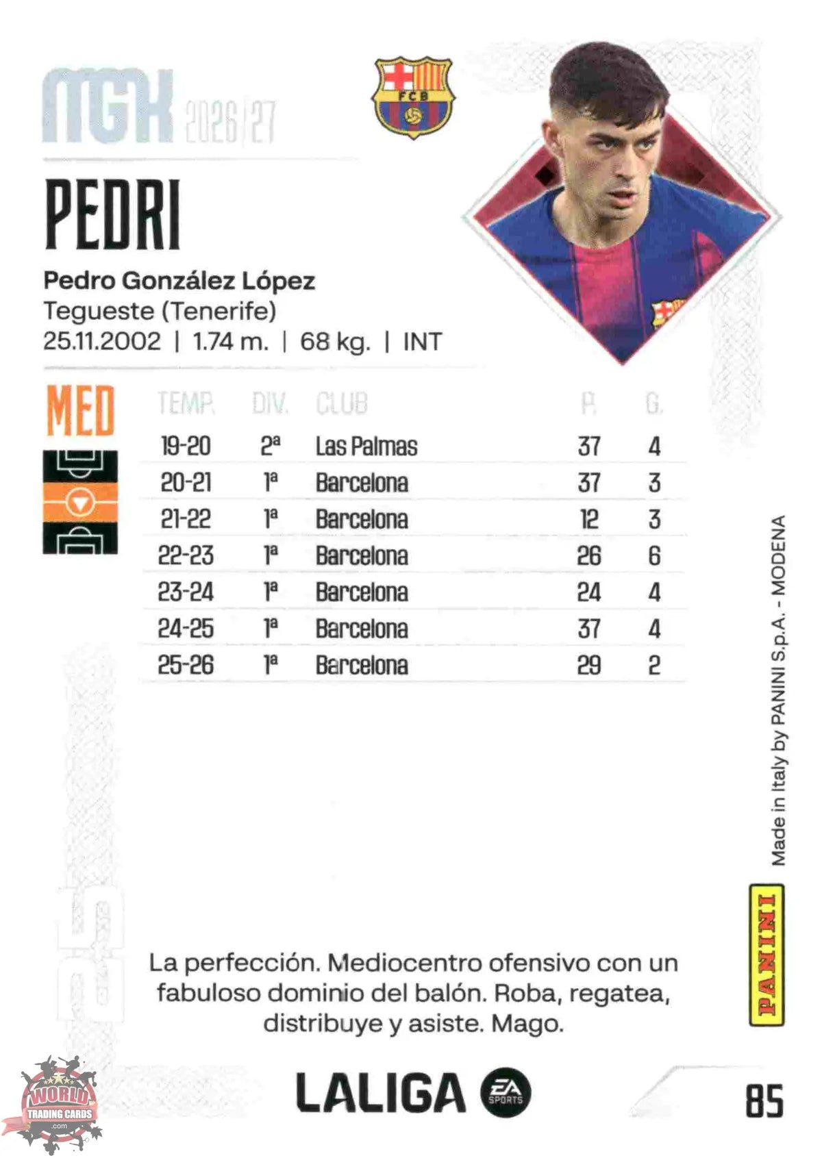 Panini | Megacracks | 2026-2027 | #085 | Pedri | FC Barcelona | Basico