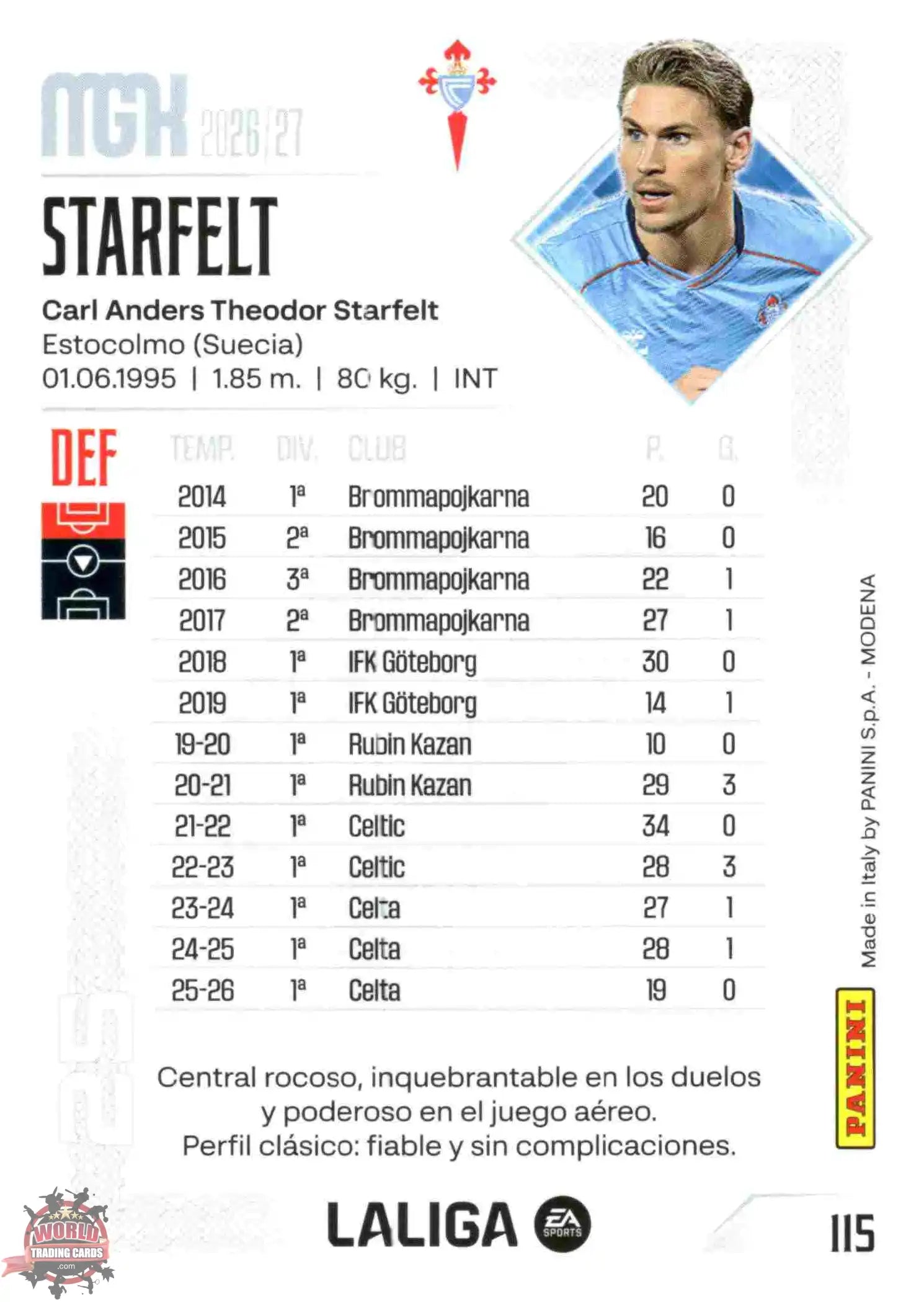 Panini | Megacracks | 2026-2027 | #115 | Starfelt | RC Celta | Basico