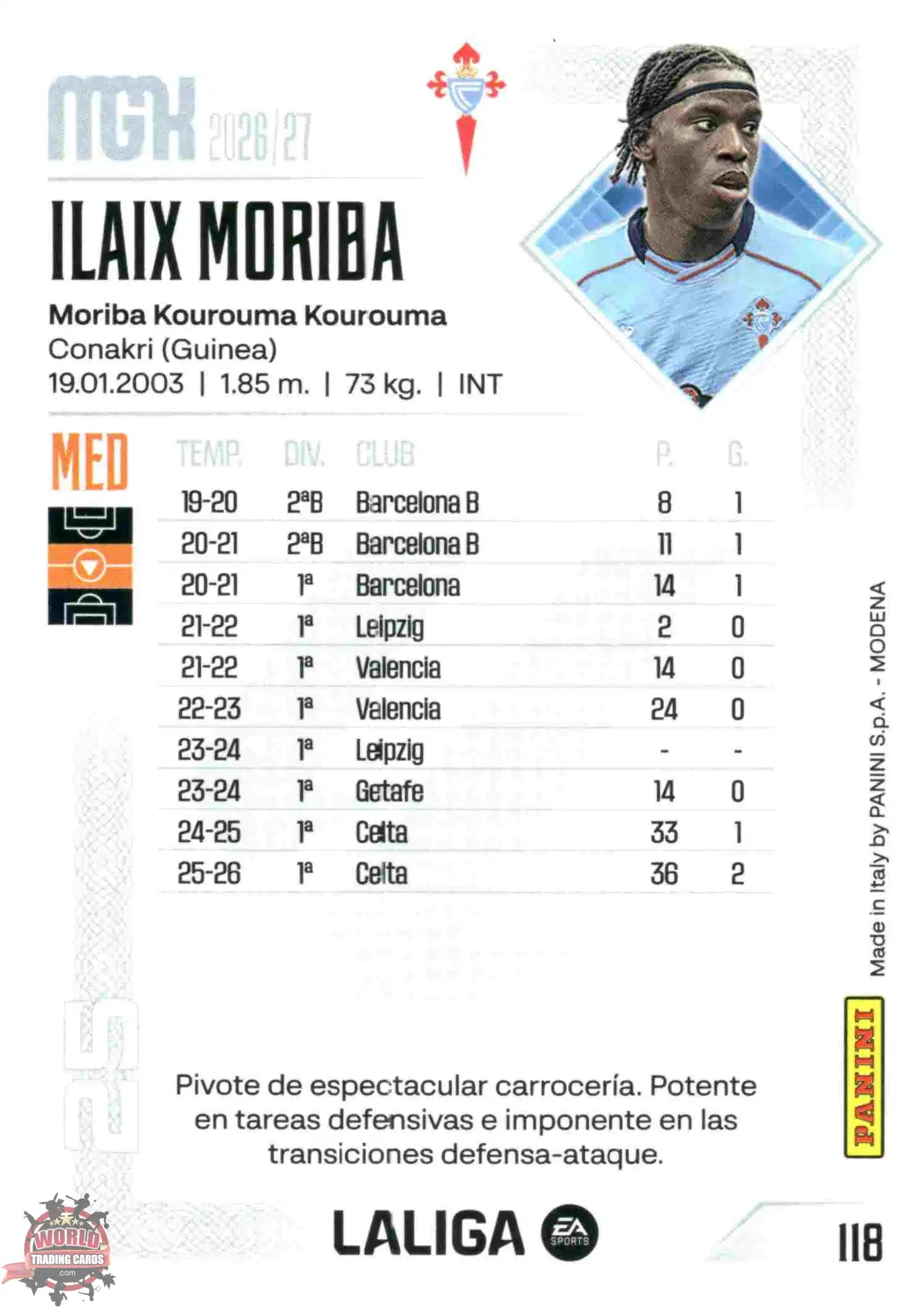 Ilaix Moriba - RC Celta - Panini Megacracks - 2025-2026 - #118 - Basic