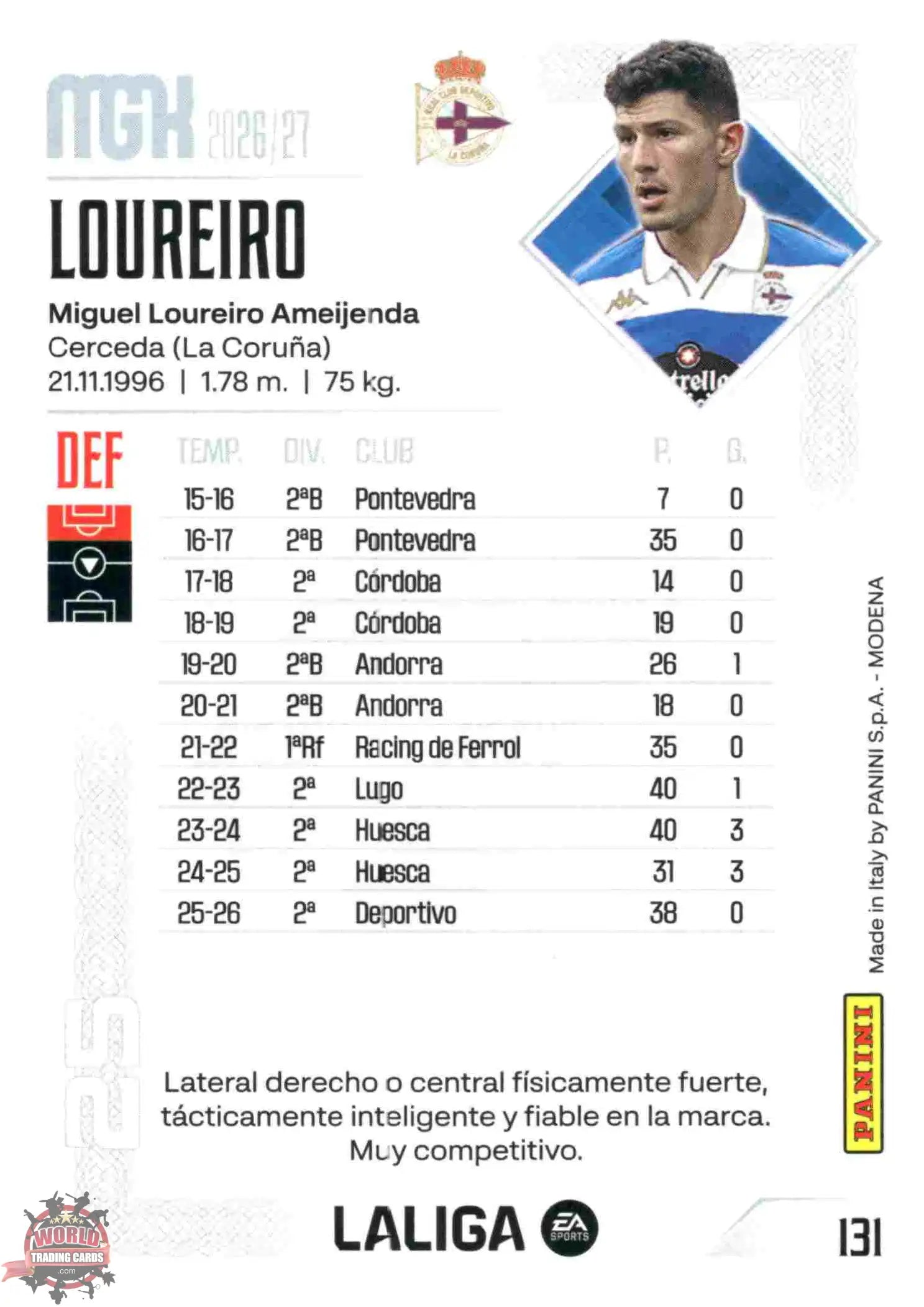 Panini | Megacracks | 2026-2027 | #131 | Loureiro | RC Deportivo | Basico