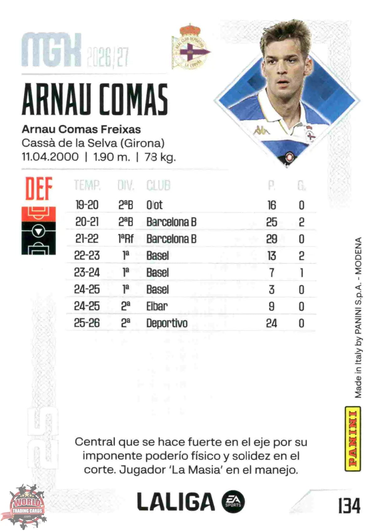 Panini | Megacracks | 2026-2027 | #134 | Arnau Comas | RC Deportivo | Basico