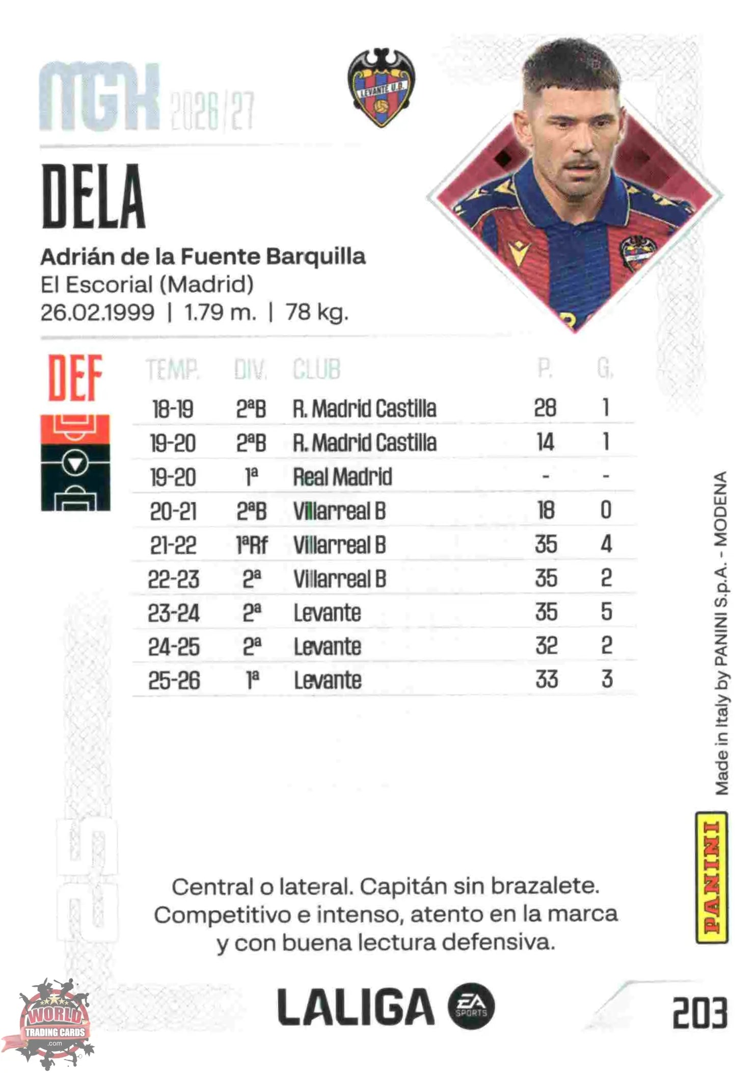 Panini | Megacracks | 2026-2027 | #203 | Dela | Levante UD | Basico