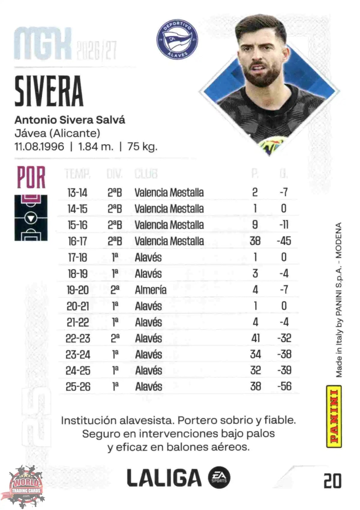 Panini | Megacracks | 2026-2027 | #020 | Sivera | Deportivo Alavés | Basico