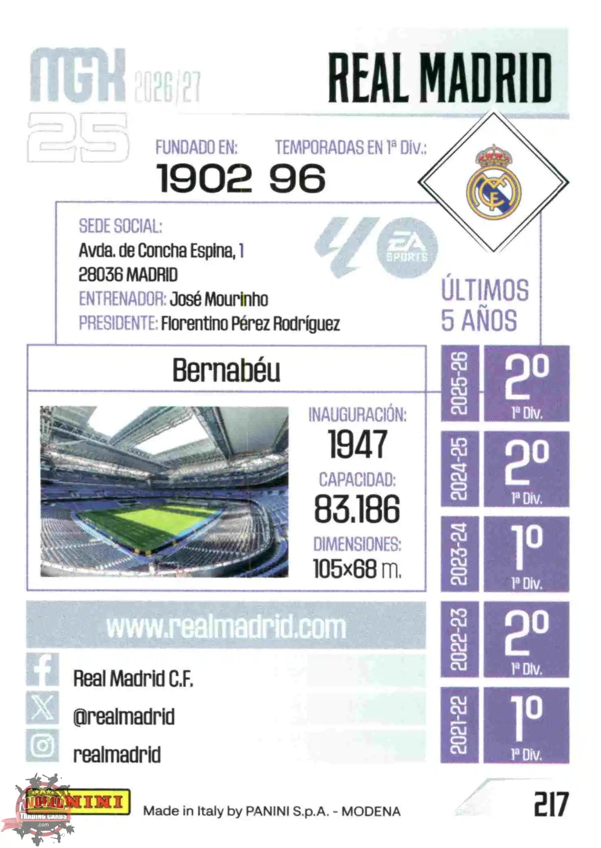 Panini | Megacracks | 2026-2027 | #217 | Escudo | Real Madrid | Basico