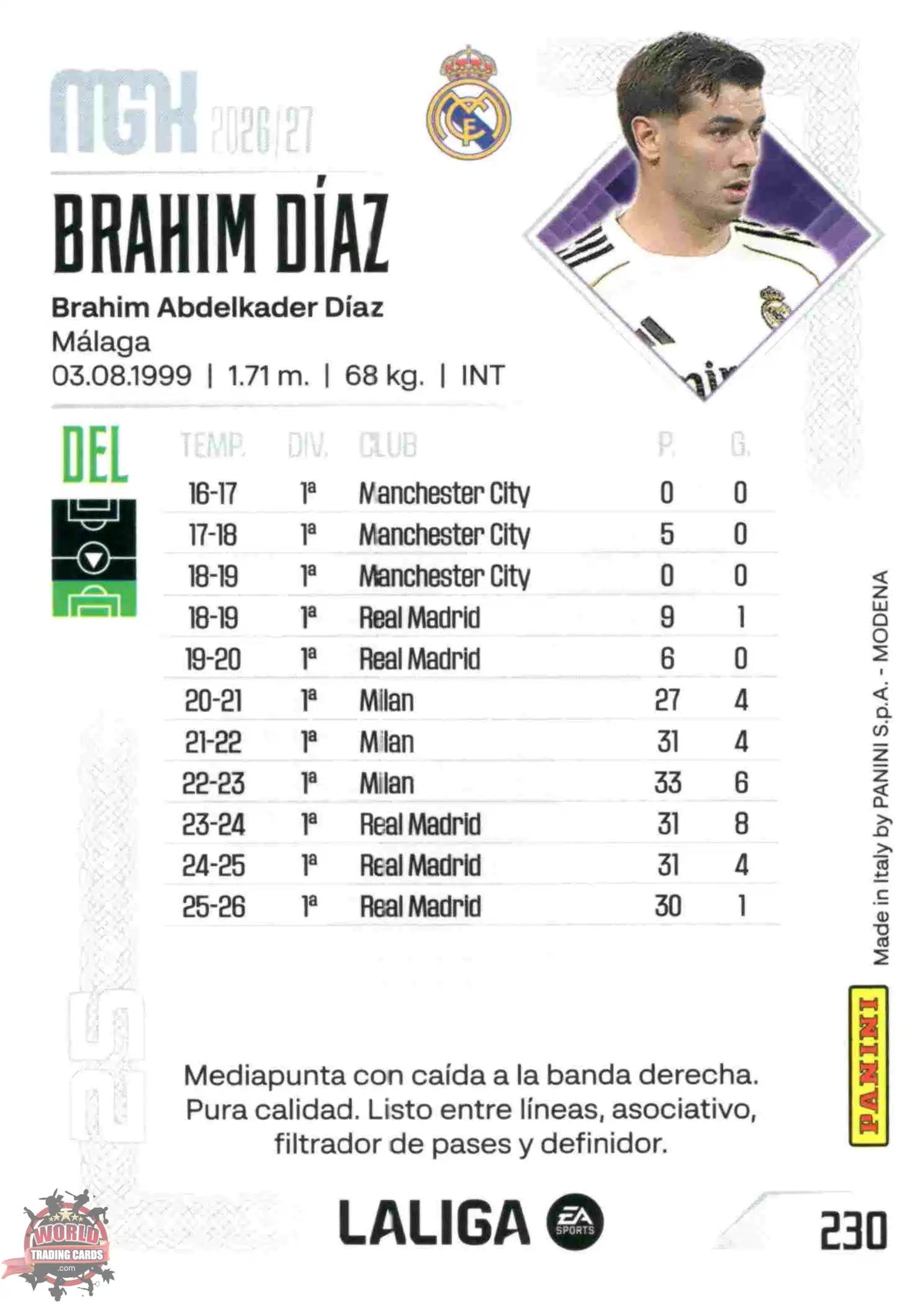 Panini | Megacracks | 2026-2027 | #230 | Brahim Díaz | Real Madrid | Basico