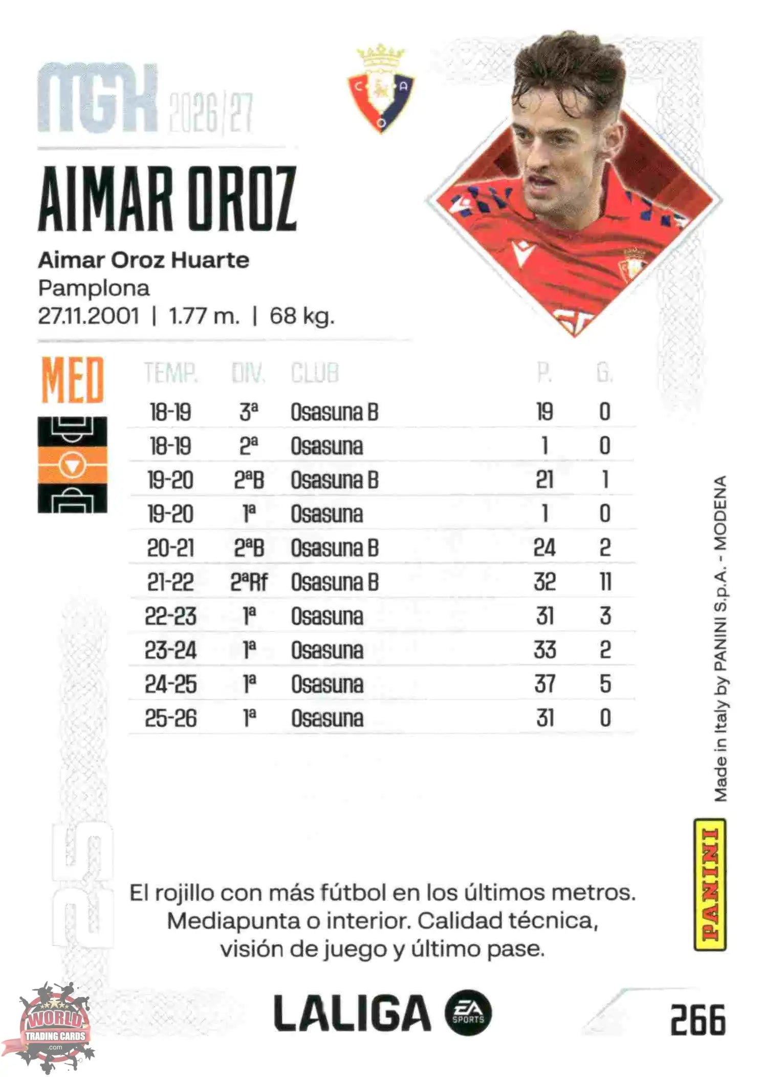 Panini | Megacracks | 2026-2027 | #266 | Aimar Oroz | CA Osasuna | Basico